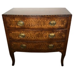 Handsome Medium Sized Burled Walnut Chest of Drawers with Beautiful Inlay