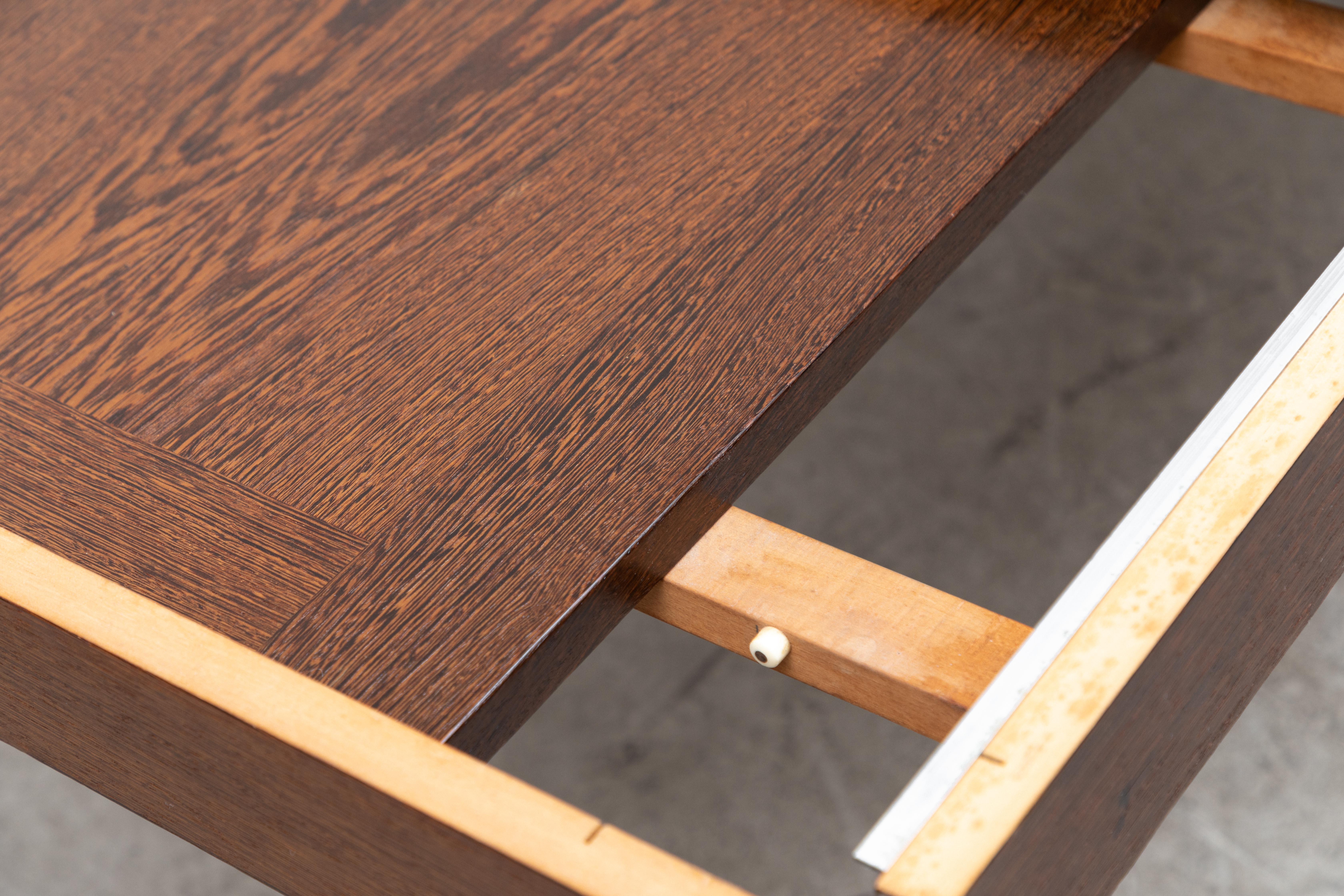 Handsome Mid-Century Fristho Wenge Extendable Dining Table with Leaf 10