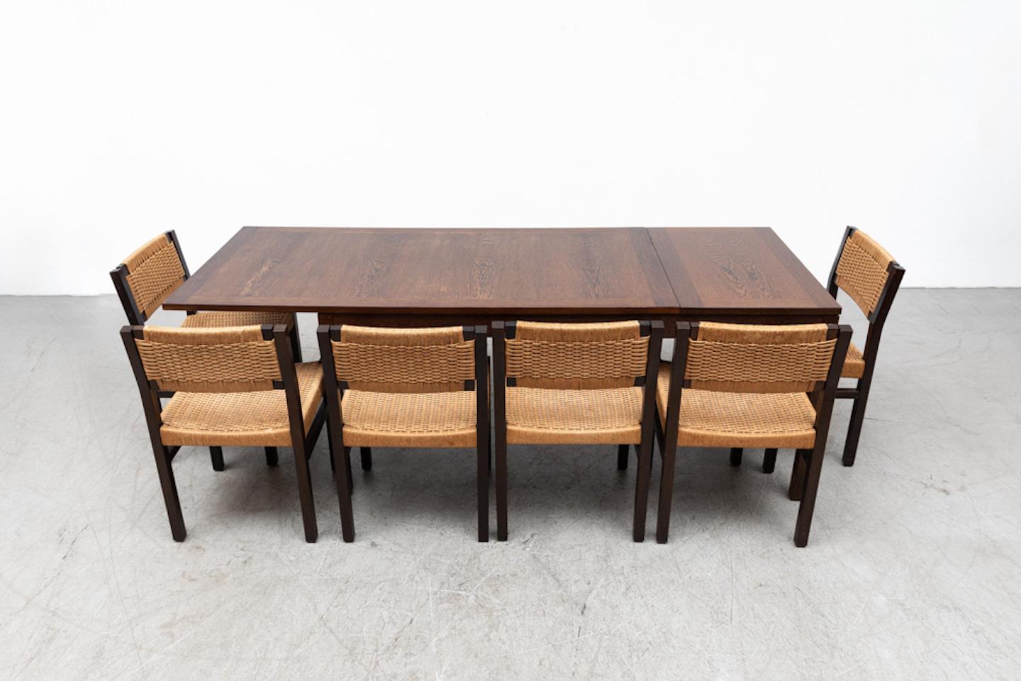 Dutch Handsome Mid-Century Fristho Wenge Extendable Dining Table with Leaf
