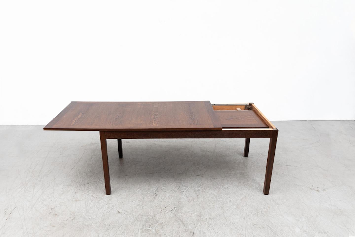 20th Century Handsome Mid-Century Fristho Wenge Extendable Dining Table with Leaf