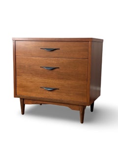Handsome Mid Century Modern Walnut 3-Drawer Chest