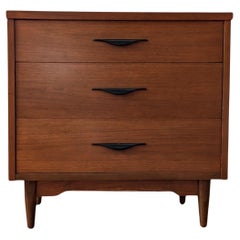 Handsome Mid Century Modern Walnut 3-Drawer Chest