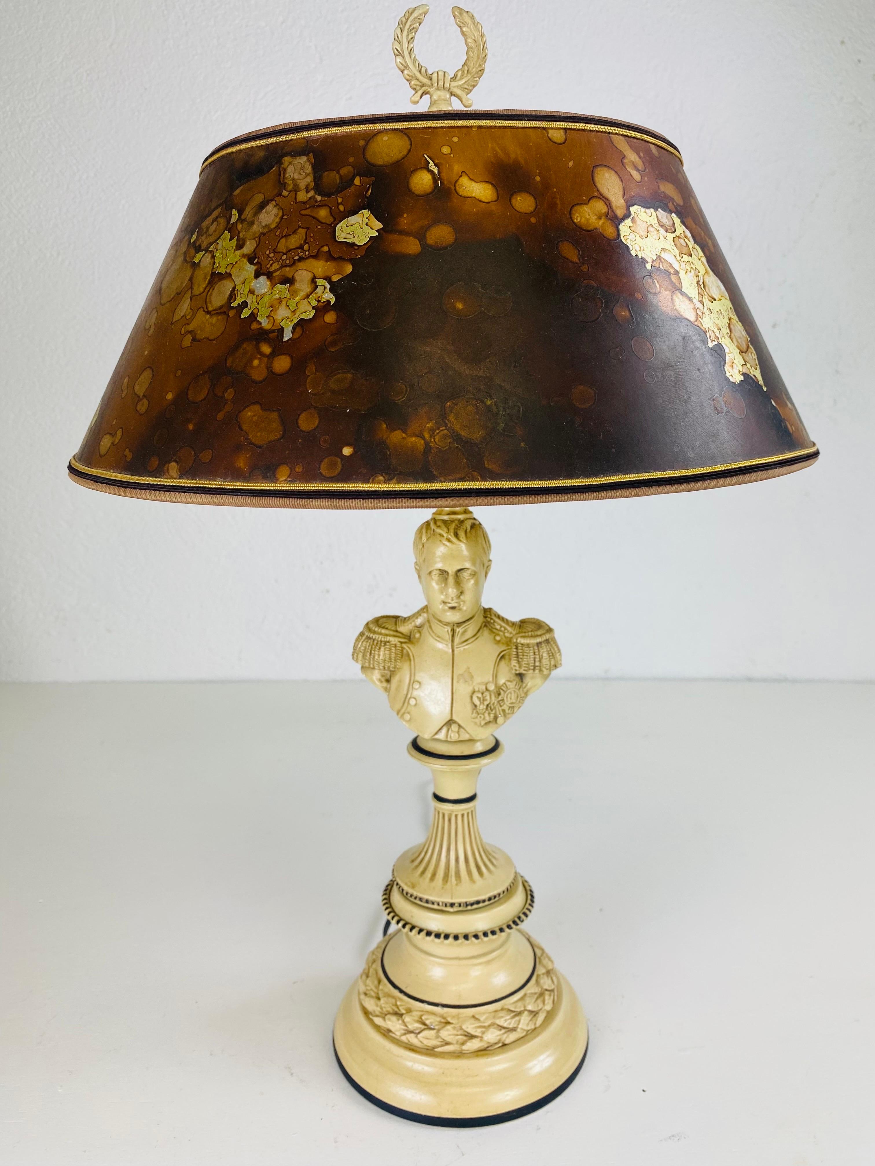 Handsome mid century Napoleon Bonaparte table lamp 1