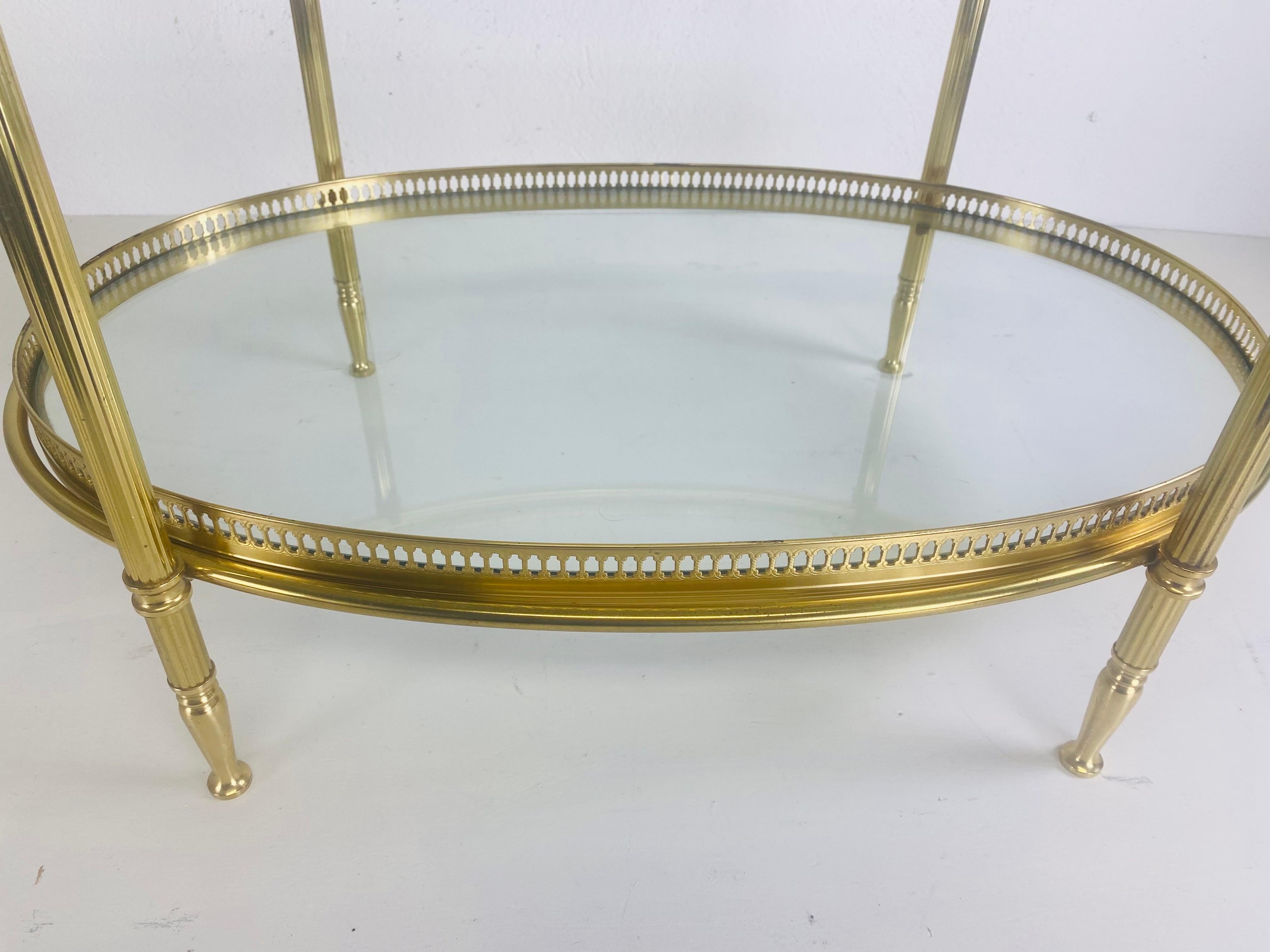 Regency Handsome mid century solid brass Italian tray table after Maison Jansen For Sale