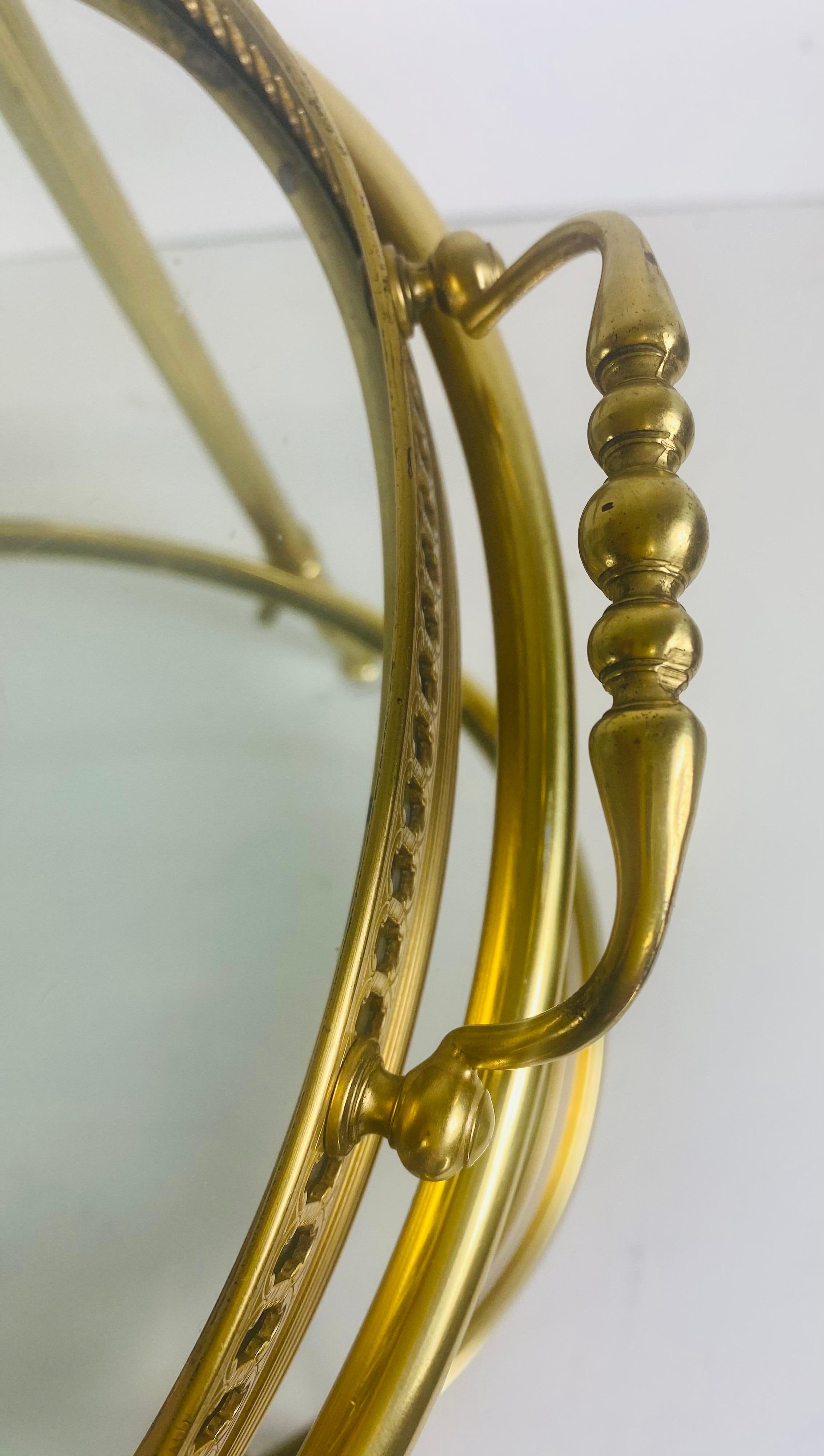 Brass Handsome mid century solid brass Italian tray table after Maison Jansen For Sale