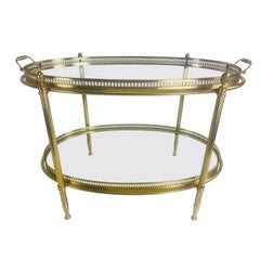 Handsome mid century solid brass Italian tray table after Maison Jansen