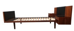 Handsome Midcentury Hans Wegner Bed GETAMA Solid Teak Black '2' Nightstands