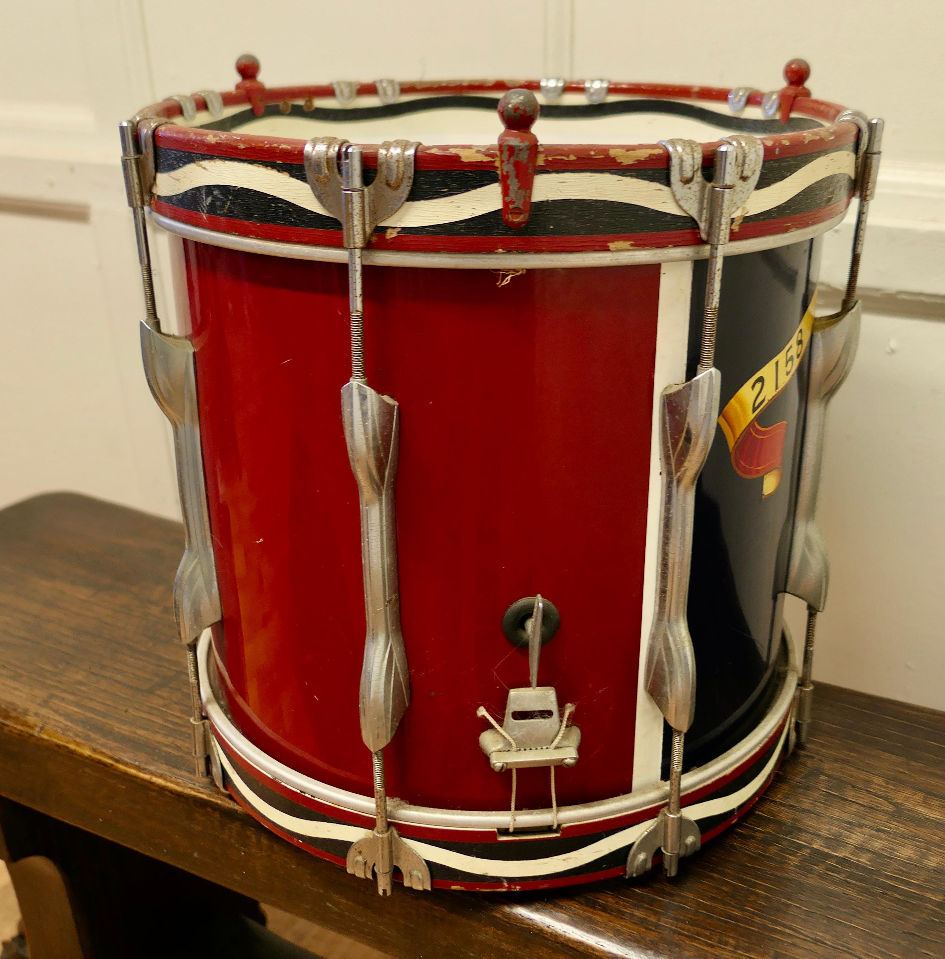 British Colonial Handsome Military Snare Drum from Sevenoaks Air Training Corps For Sale