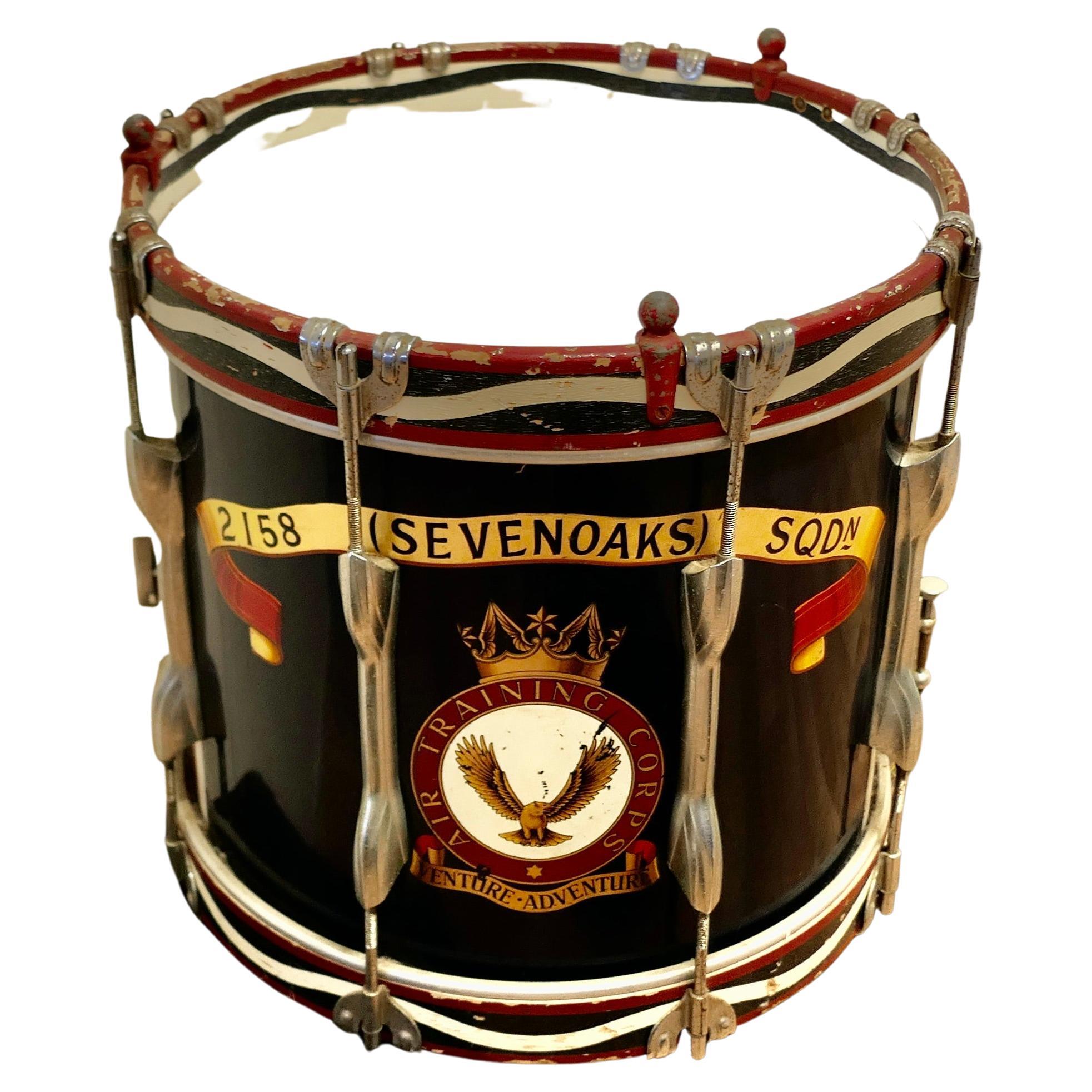 Handsome Military Snare Drum from Sevenoaks Air Training Corps For Sale