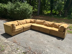 Handsome Milo Baughman style Selig 6 Piece Cube Sofa Sectional Mid-Century