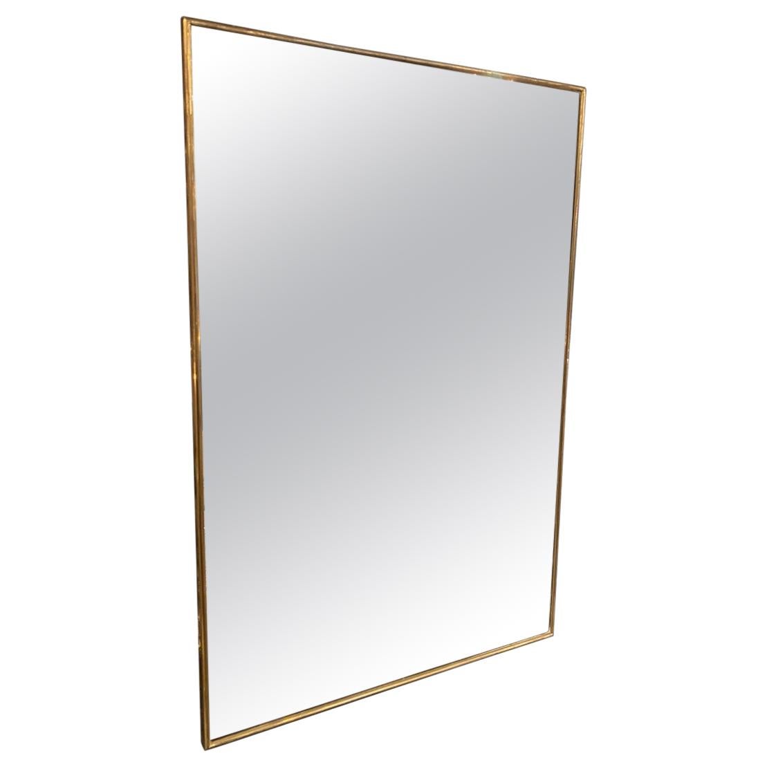 Magnifique miroir rectangulaire italien minimaliste du milieu du siècle dernier en vente
