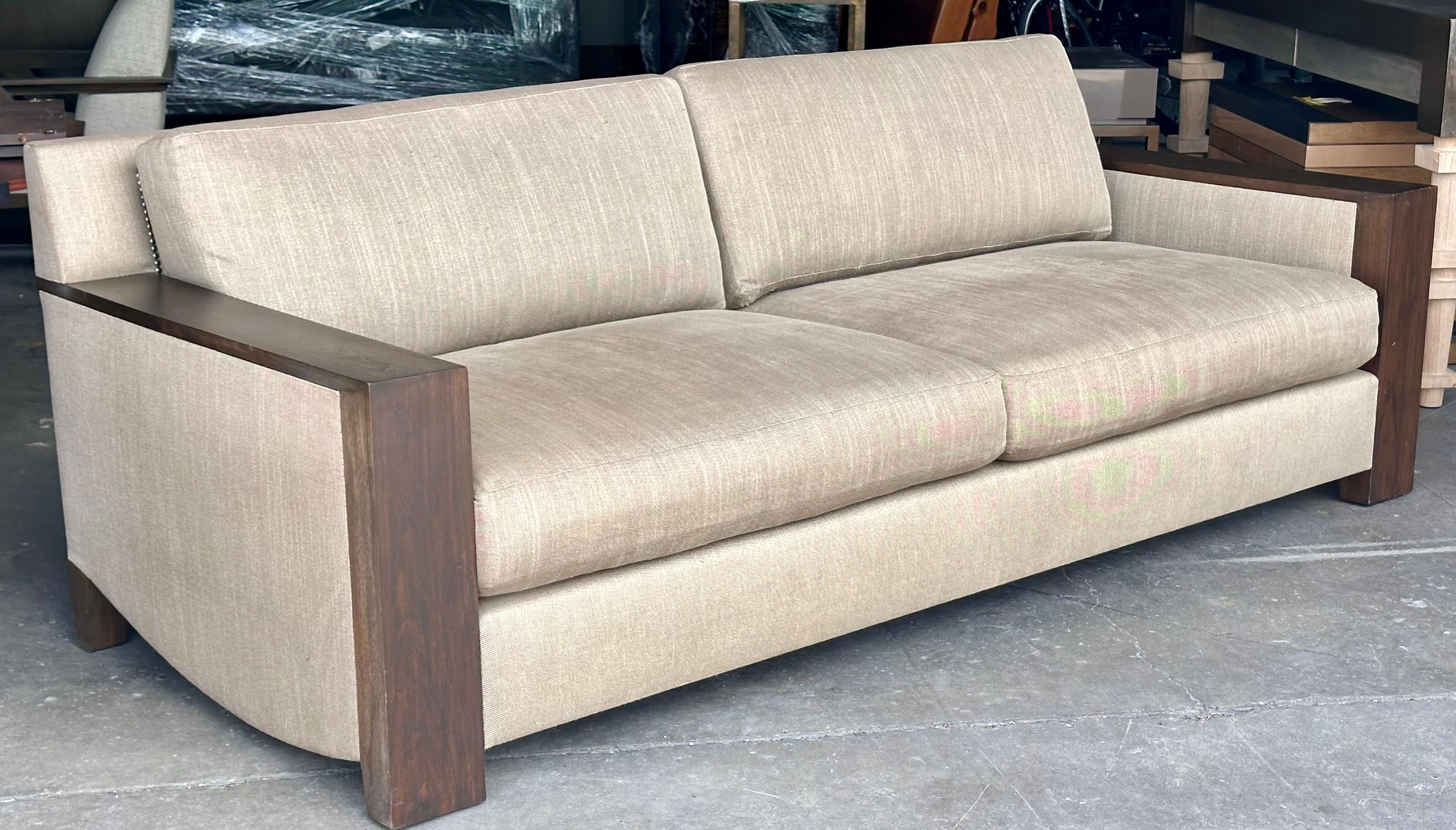 Handsome Modern Robert Marinelli Sofa In Good Condition For Sale In LOS ANGELES, CA