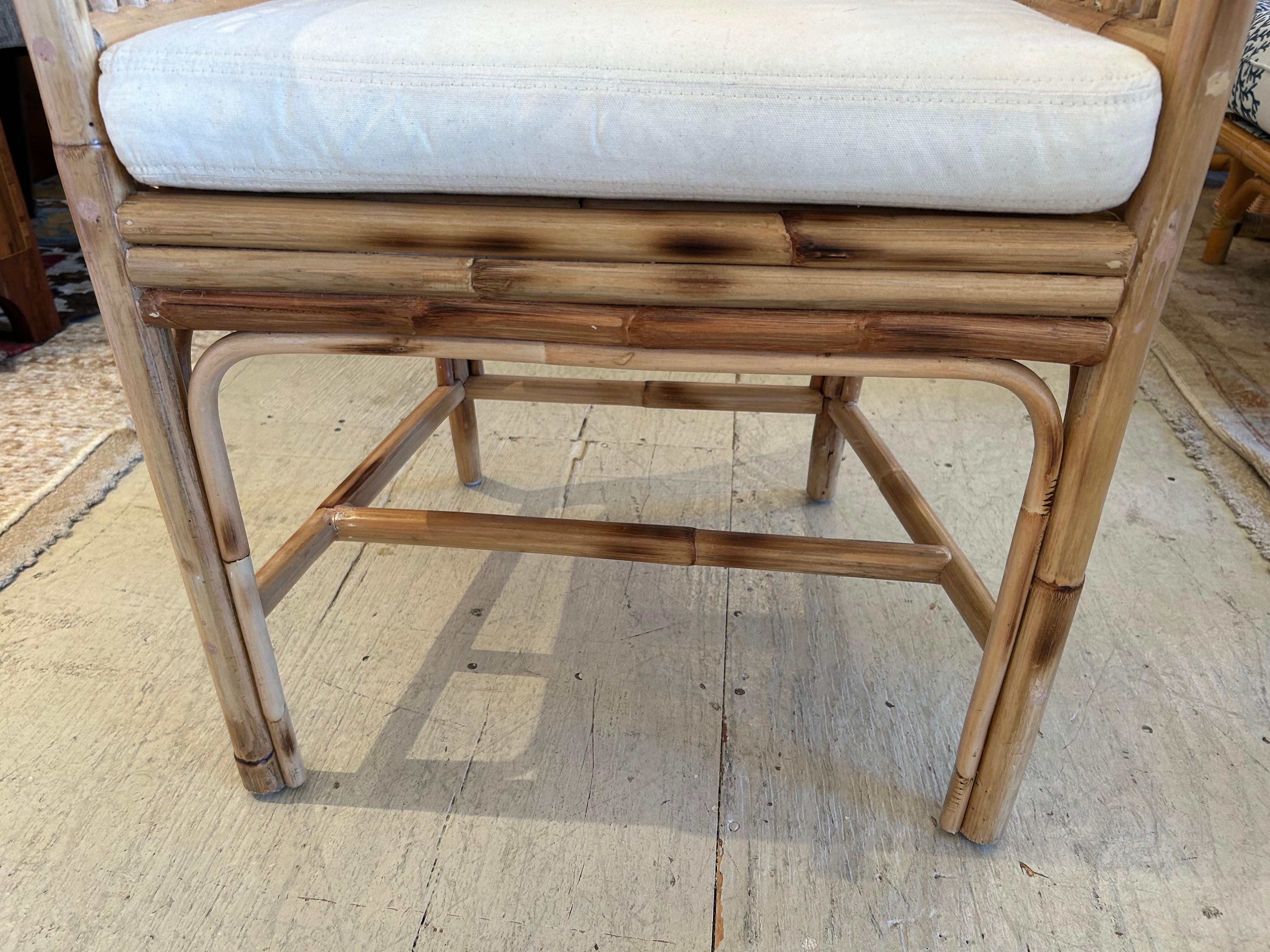 Handsome Natural Rattan Club Chair with Canvas Seat 5