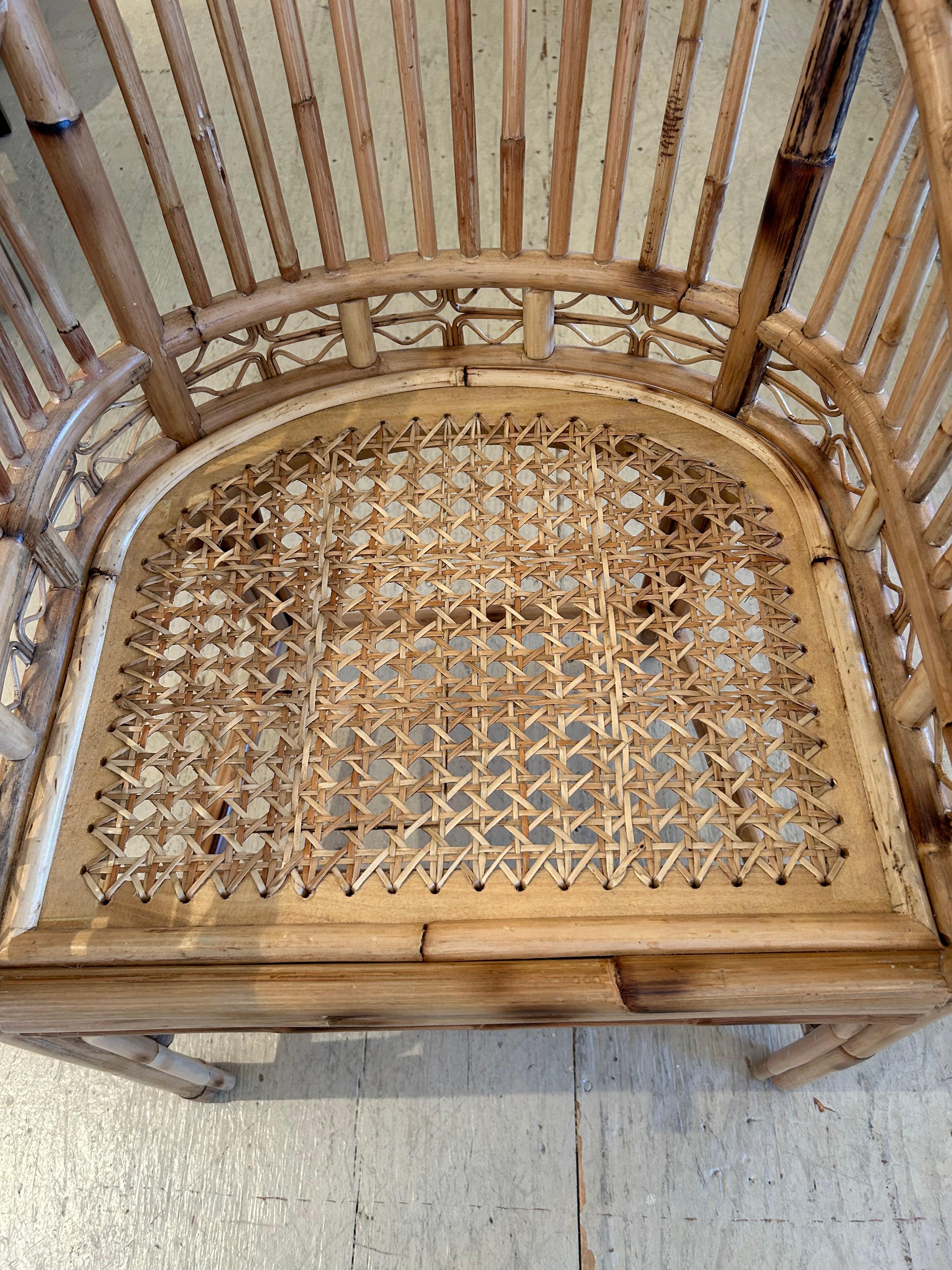 Handsome Natural Rattan Club Chair with Canvas Seat 1