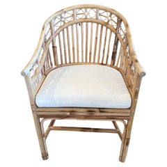 Handsome Natural Rattan Club Chair with Canvas Seat