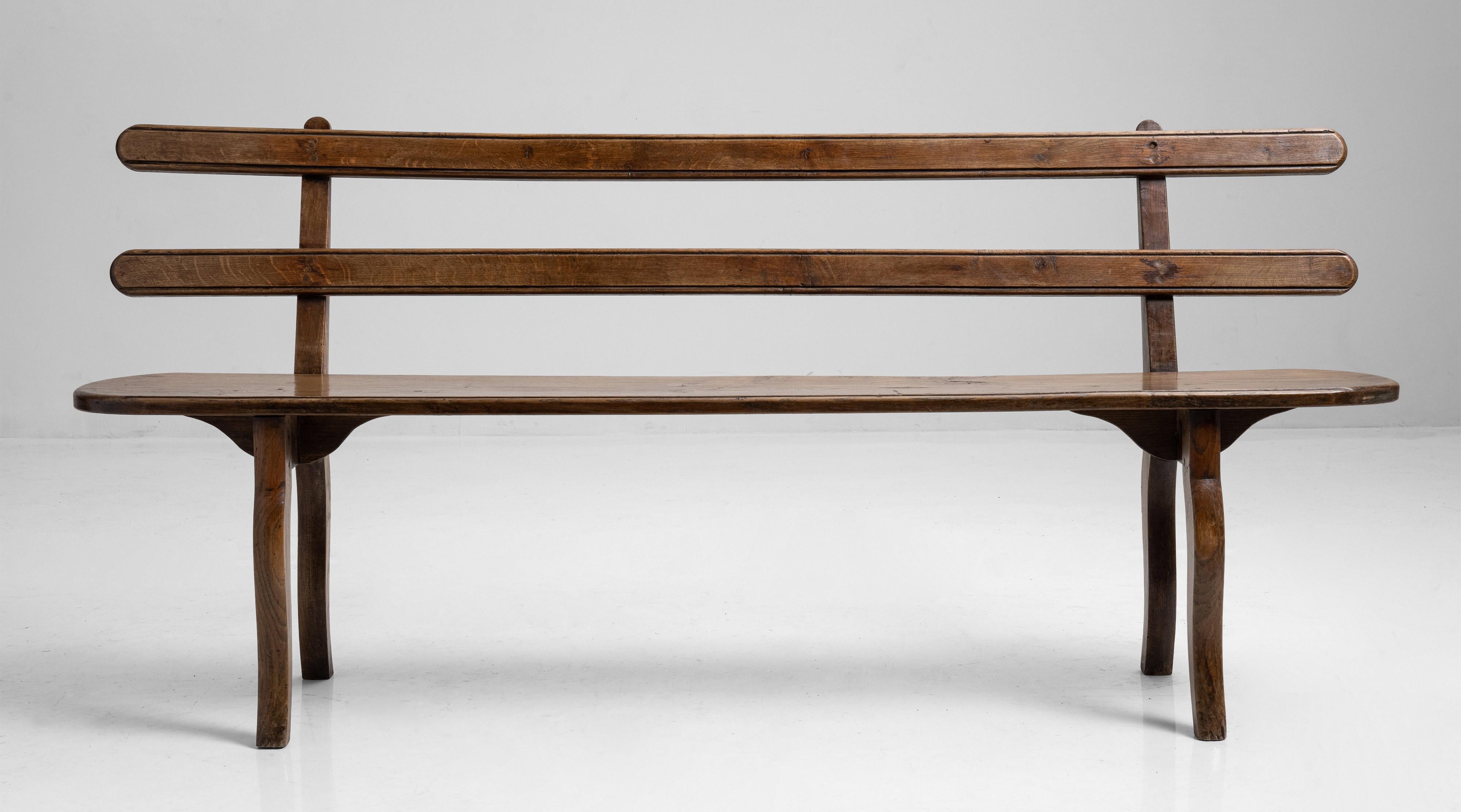 Handsome Oak Bench, England circa 1890 1