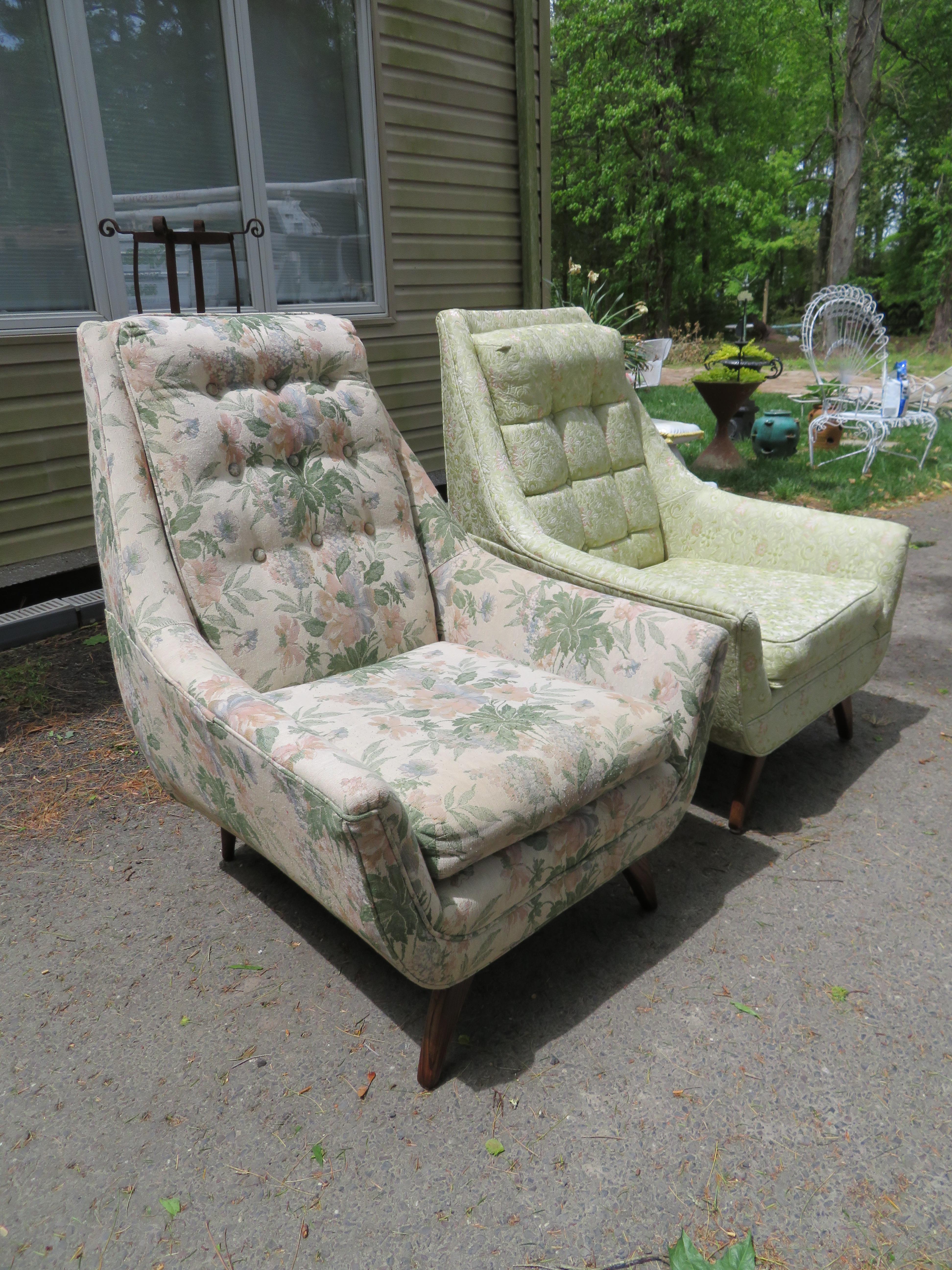 Handsome Pair of Adrian Pearsall Style Scoop Lounge Chairs Mid-Century Modern In Good Condition For Sale In Pemberton, NJ
