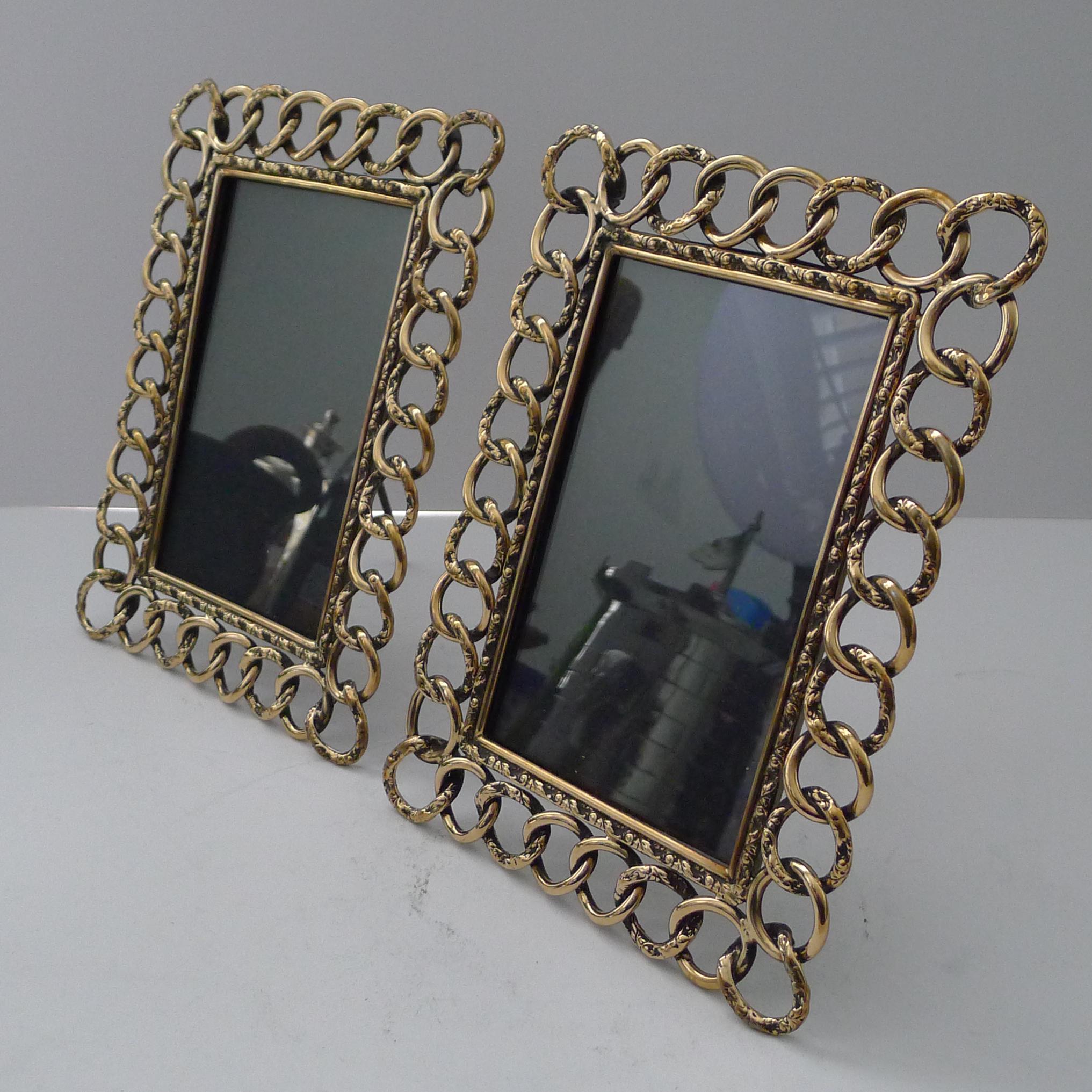 British Handsome Pair English Antique Brass 