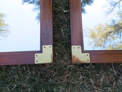 Bellissima coppia di specchi da campagna in ottone Henredon Scene One, metà del secolo scorso