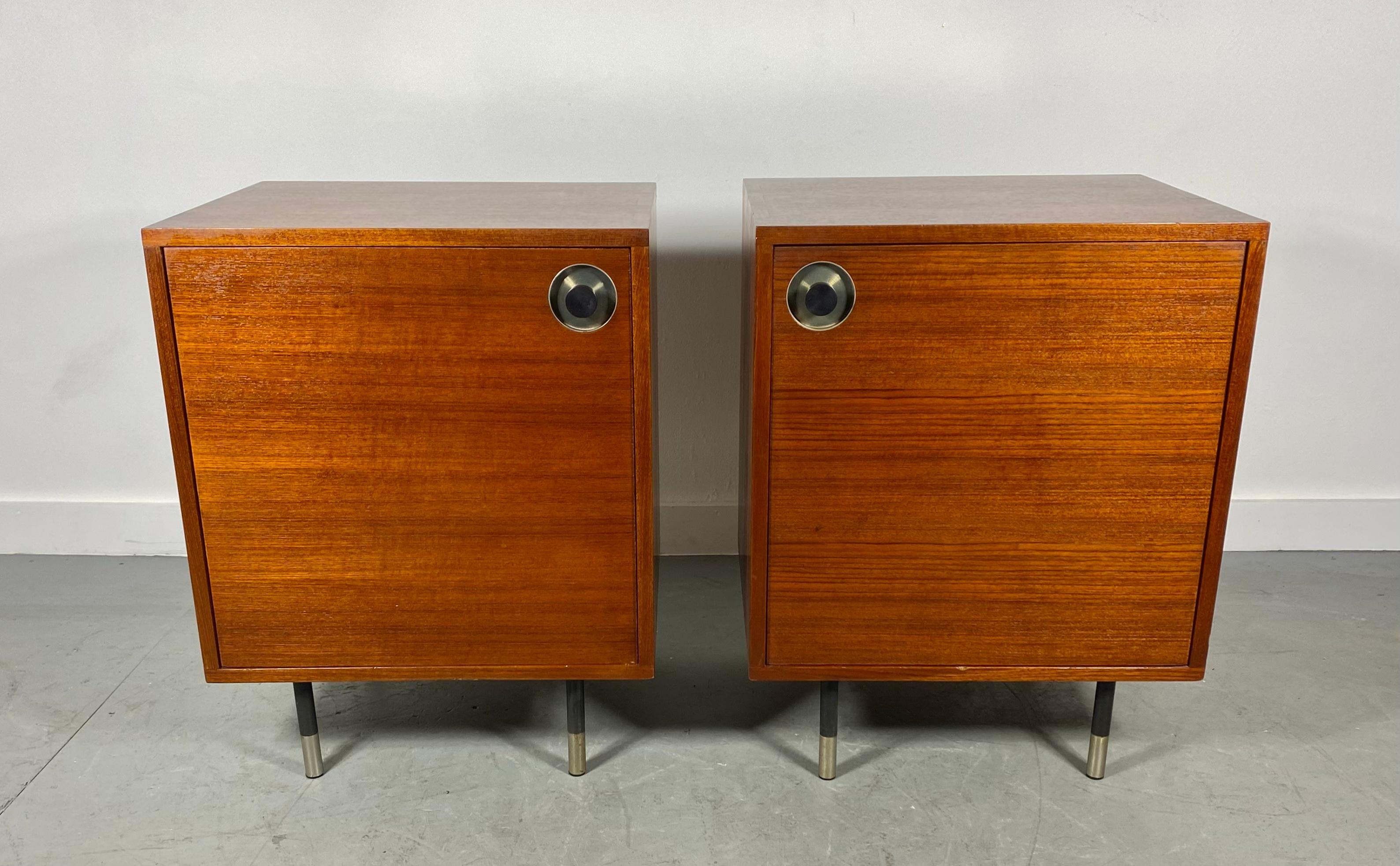 Handsome Pair Italian Modernist Stands, Cabinets, End Tables 6