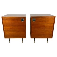 Handsome Pair Italian Modernist Stands, Cabinets, End Tables
