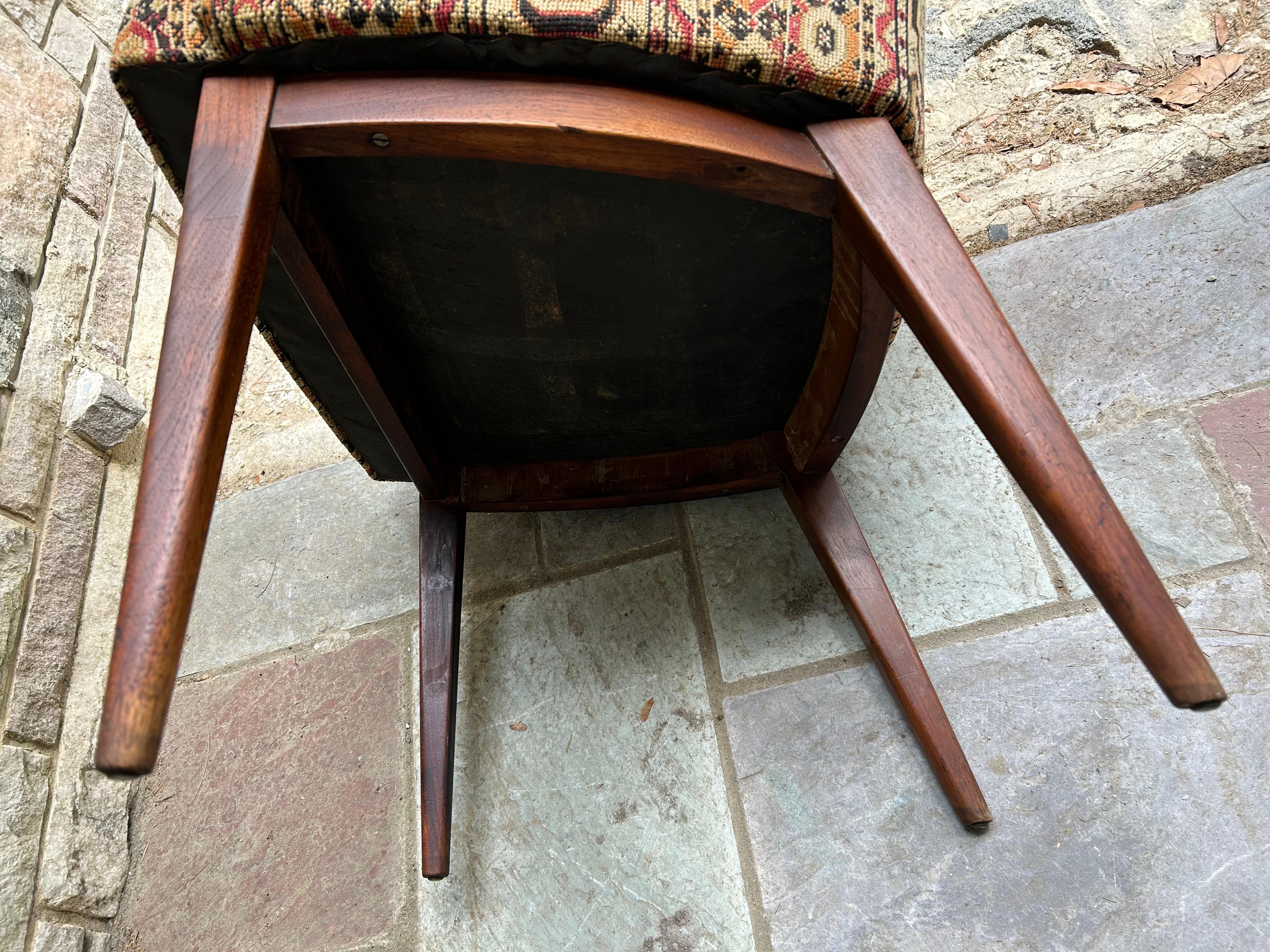 Handsome Pair Kipp Stewart for Calvin Walnut Dining Chairs Mid-Century Modern For Sale 5