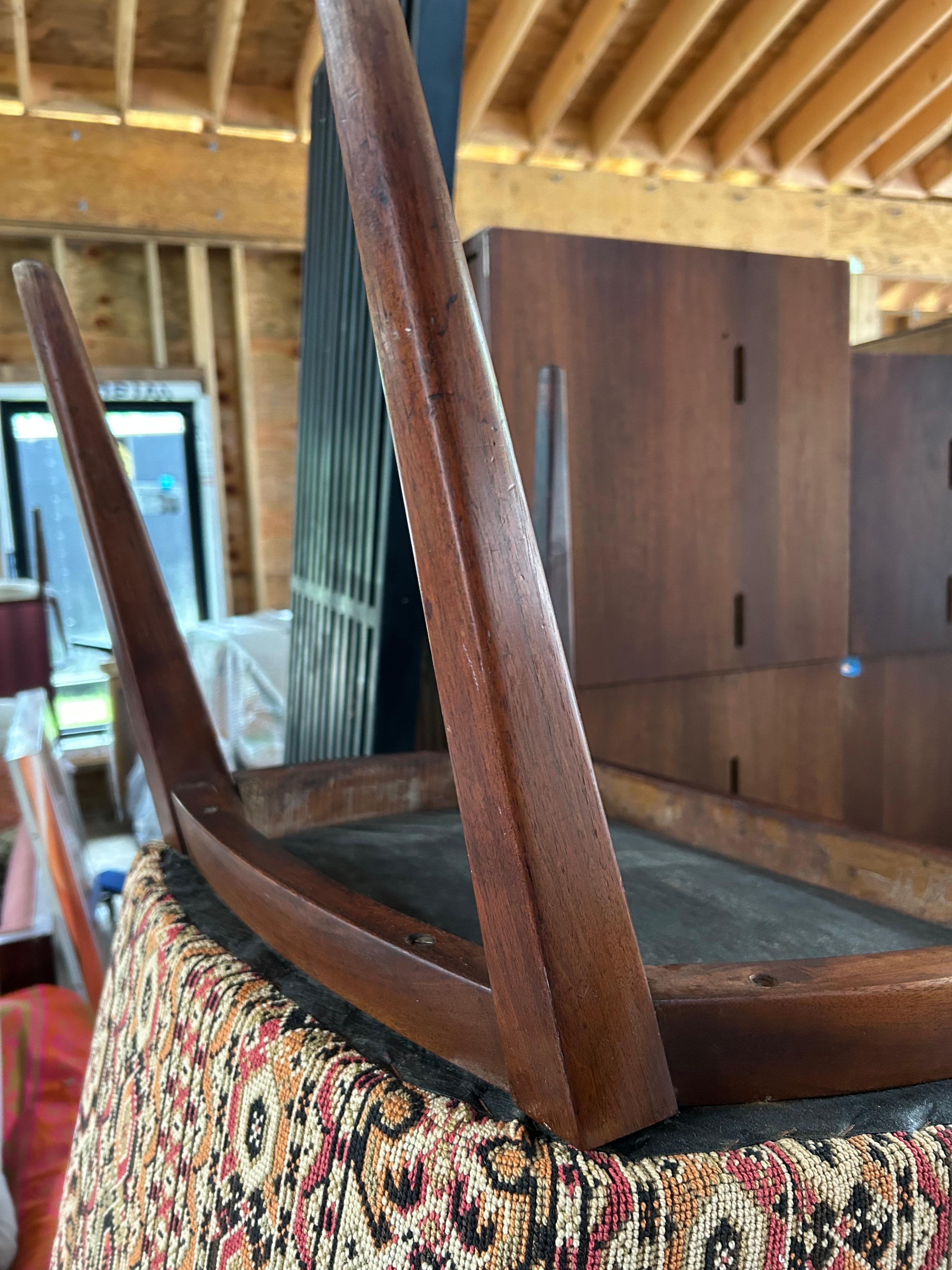 Handsome Pair Kipp Stewart for Calvin Walnut Dining Chairs Mid-Century Modern For Sale 7