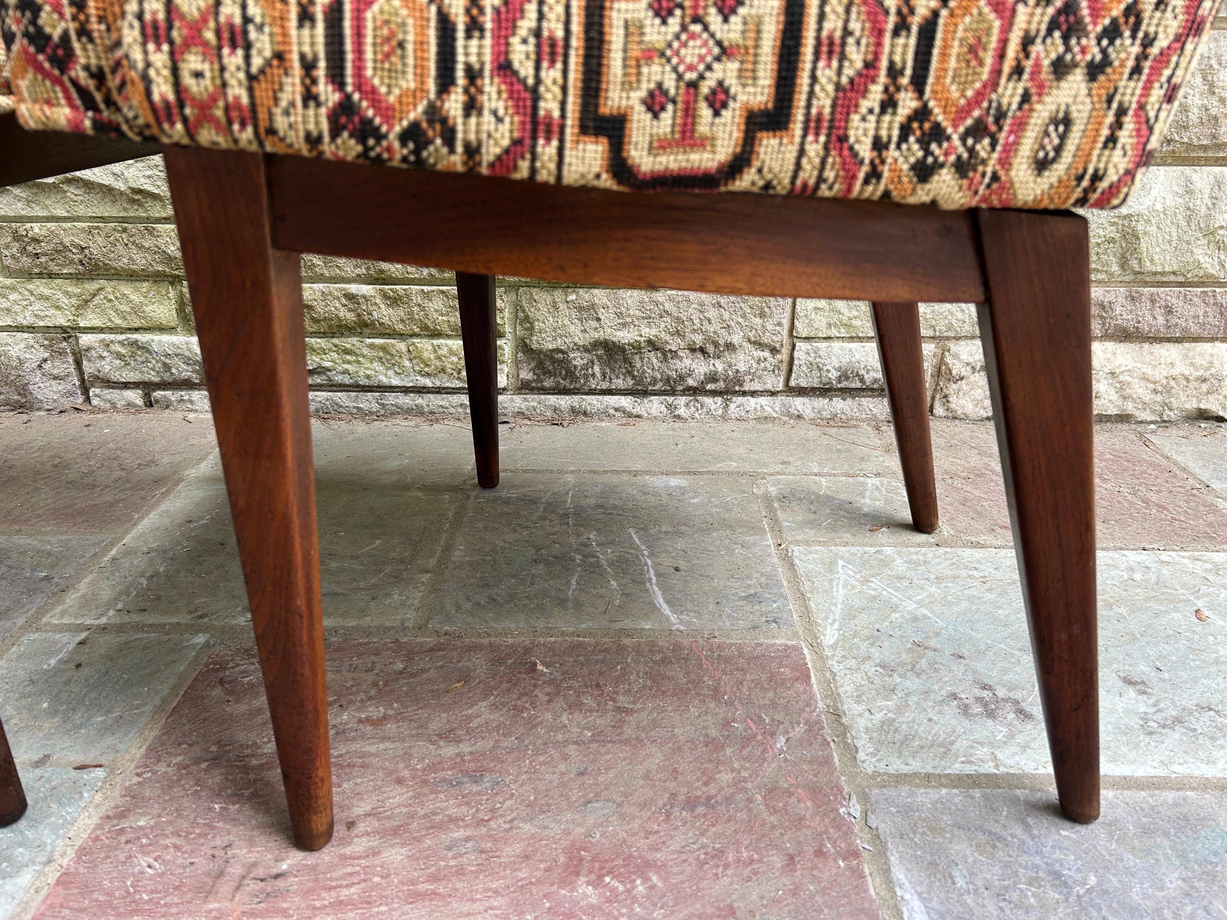 Mid-20th Century Handsome Pair Kipp Stewart for Calvin Walnut Dining Chairs Mid-Century Modern For Sale