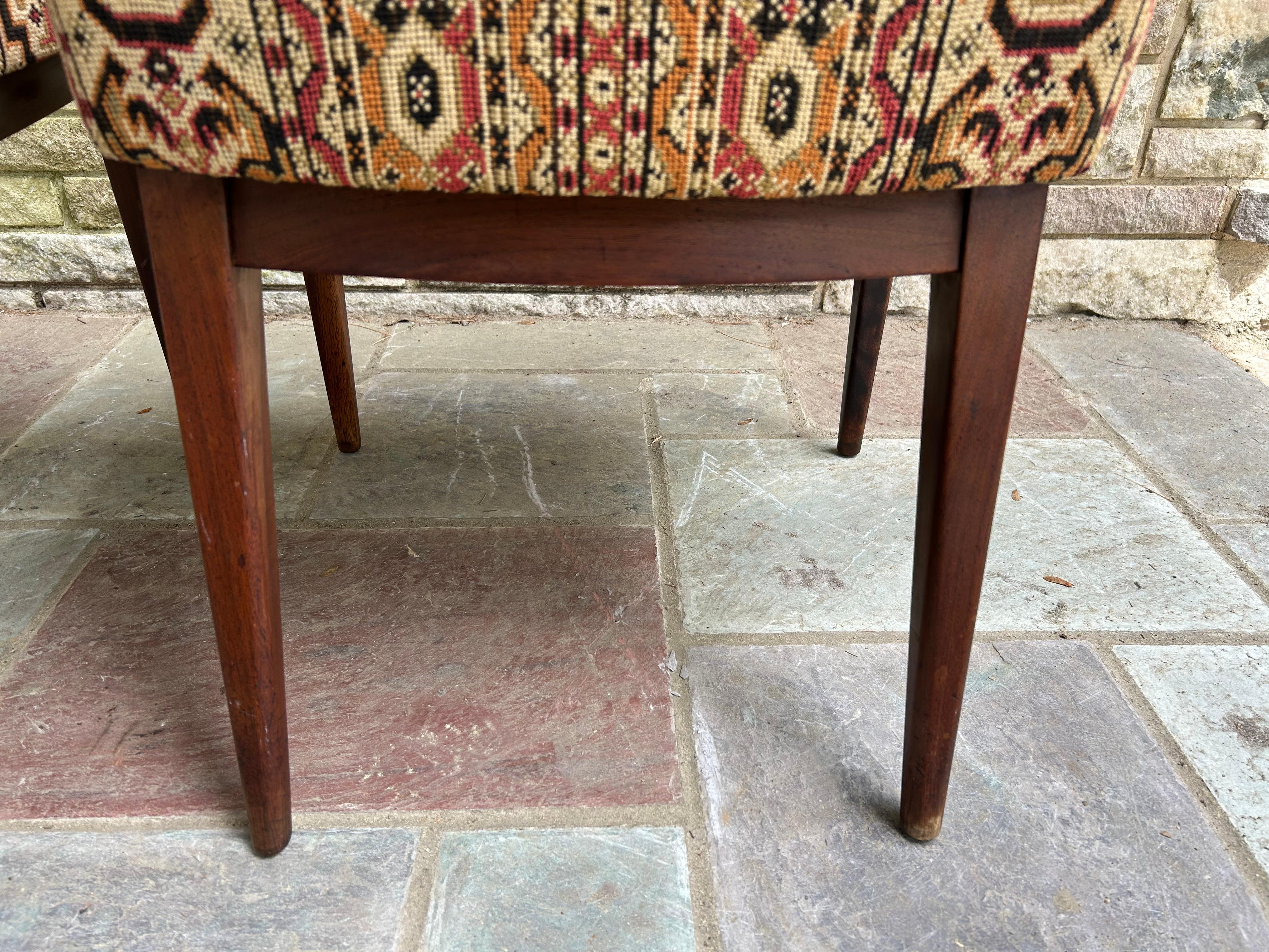 Handsome Pair Kipp Stewart for Calvin Walnut Dining Chairs Mid-Century Modern For Sale 2