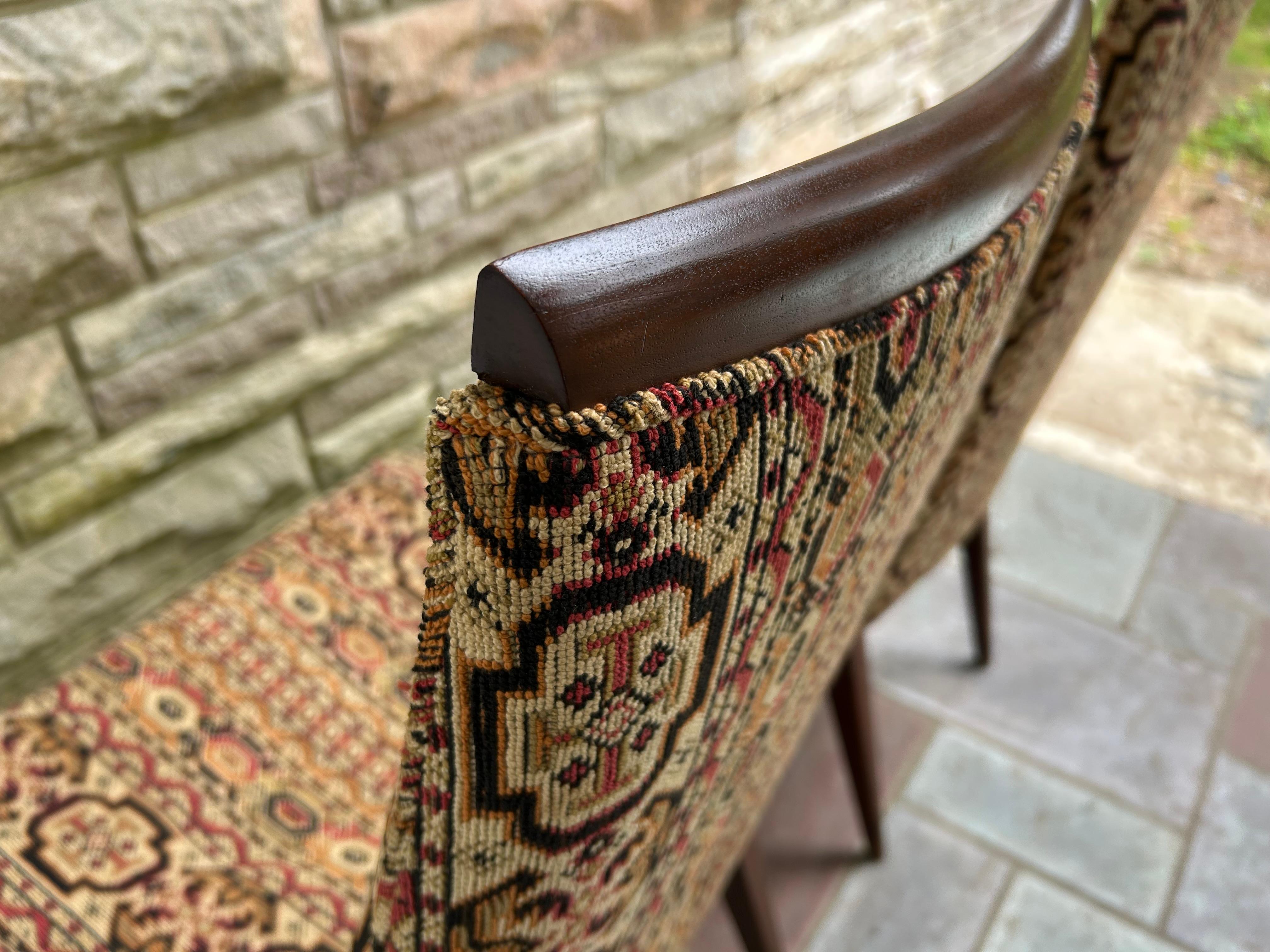 Handsome Pair Kipp Stewart for Calvin Walnut Dining Chairs Mid-Century Modern For Sale 3