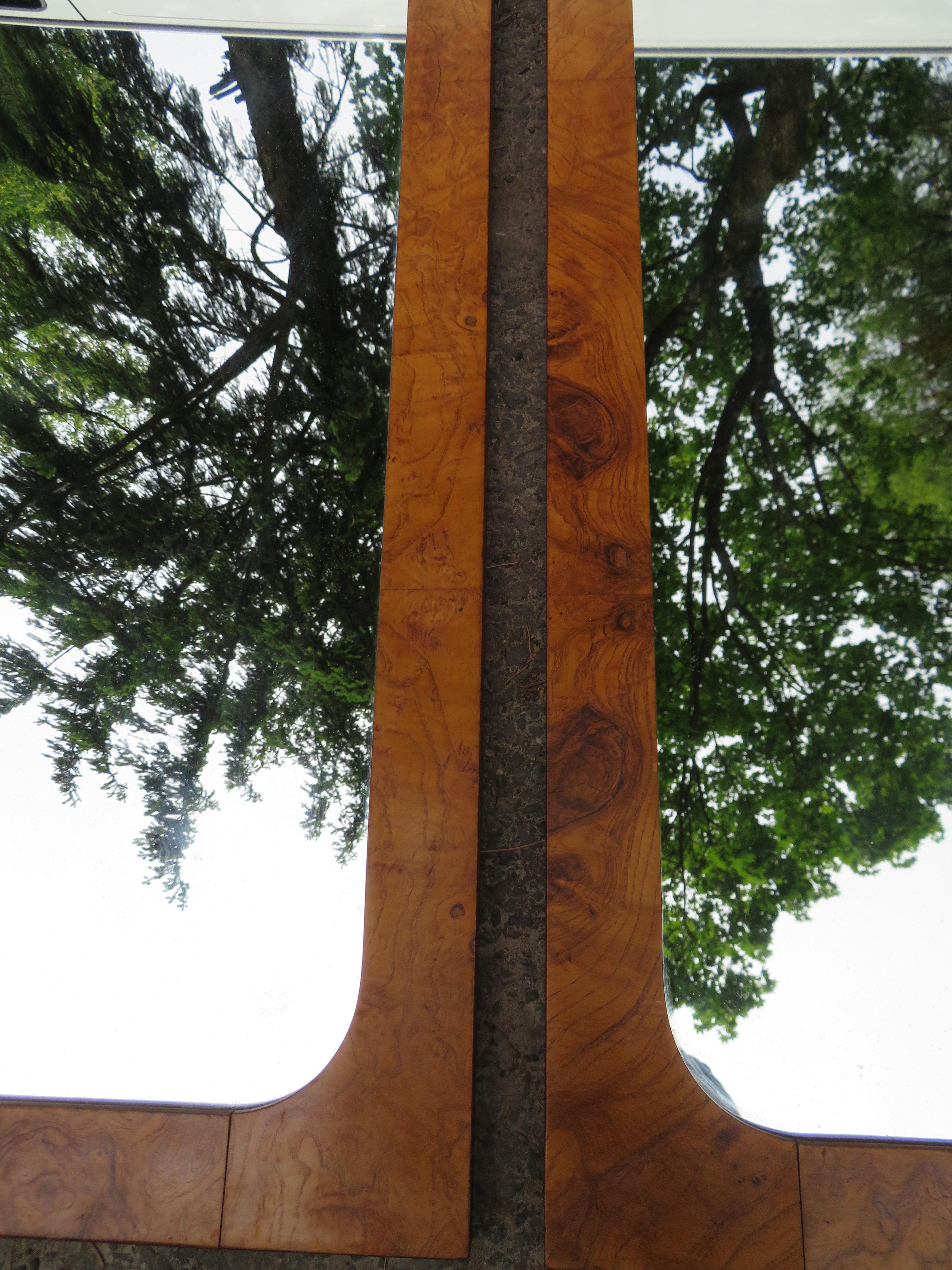 Handsome Pair of Lane Burl Mirrors Mid-Century Modern 3