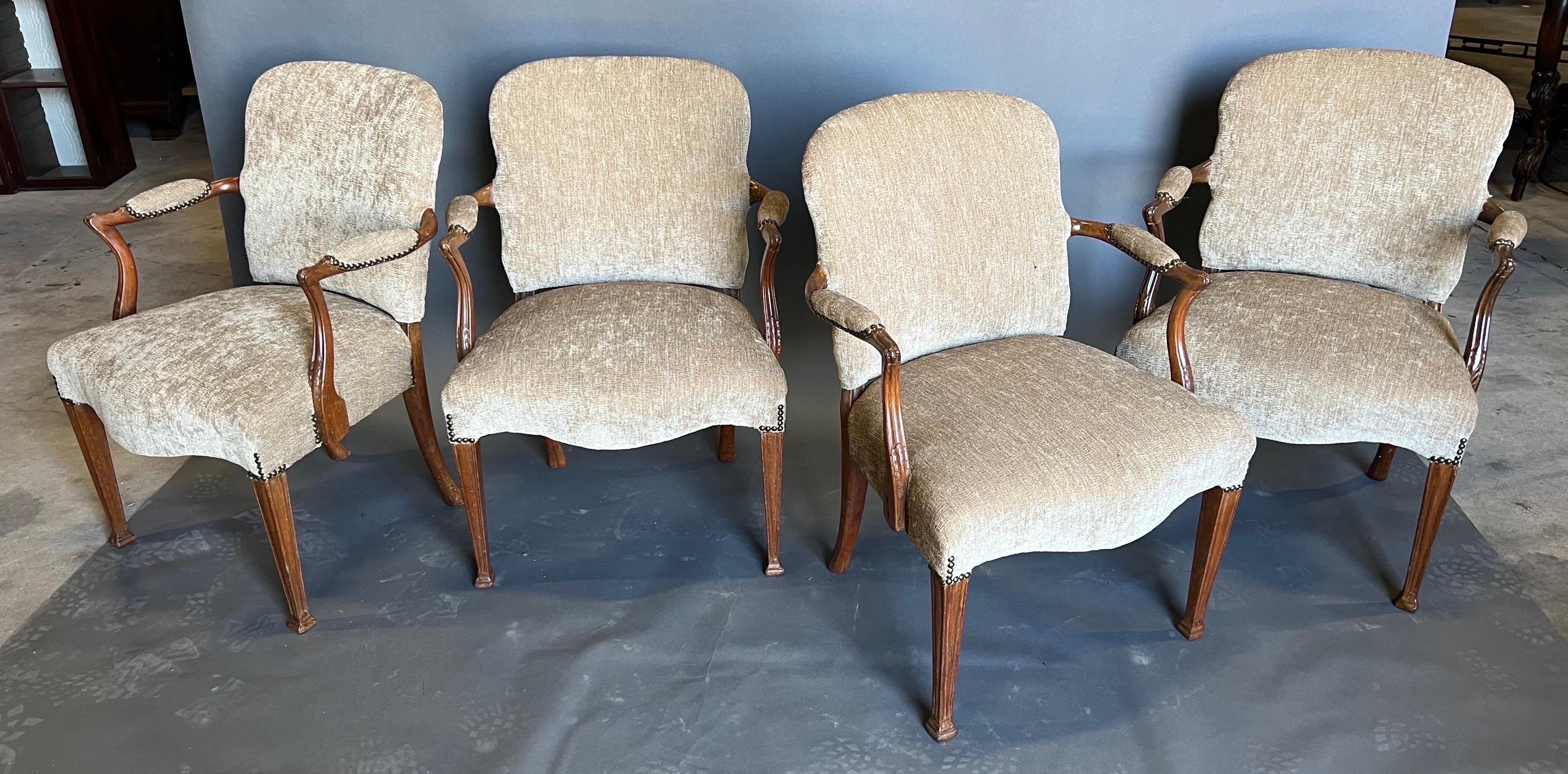 Handsome Pair of 19th Century Georgian Style Armchairs '2 Pair Available' For Sale 4