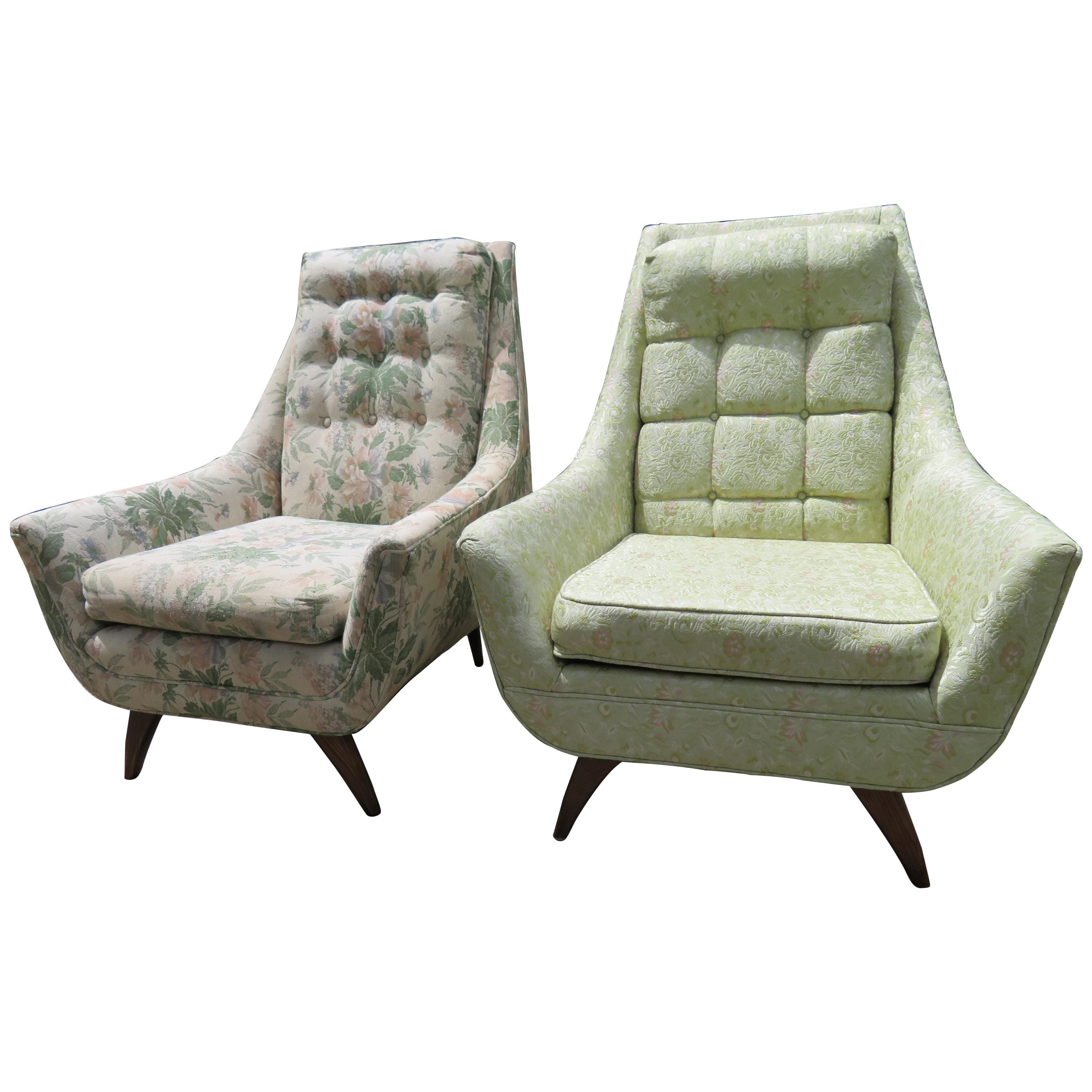 Handsome Pair of Adrian Pearsall Style Scoop Lounge Chairs Mid-Century Modern For Sale