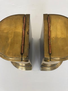 Handsome Pair of Antique English Cast Brass and Copper Bookends
