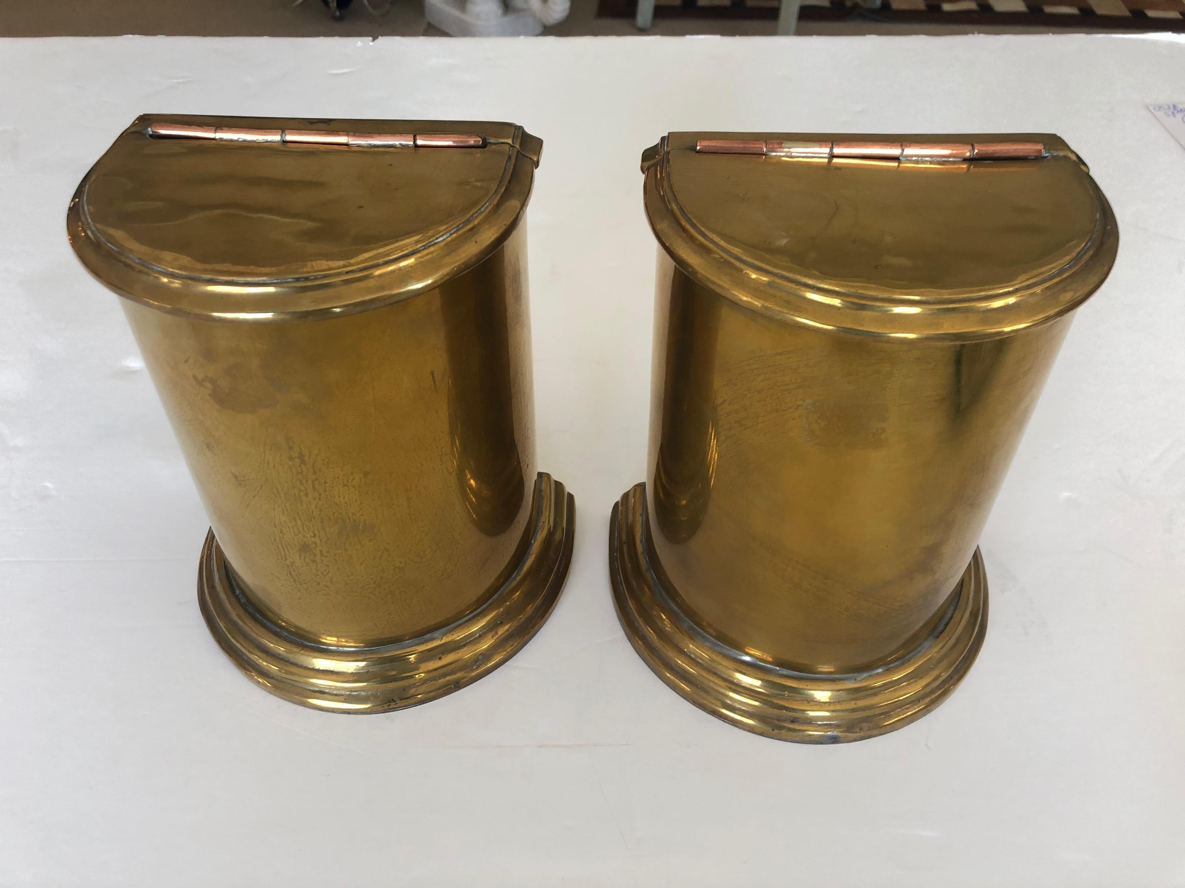 Handsome Pair of Antique English Cast Brass and Copper Bookends For Sale 3
