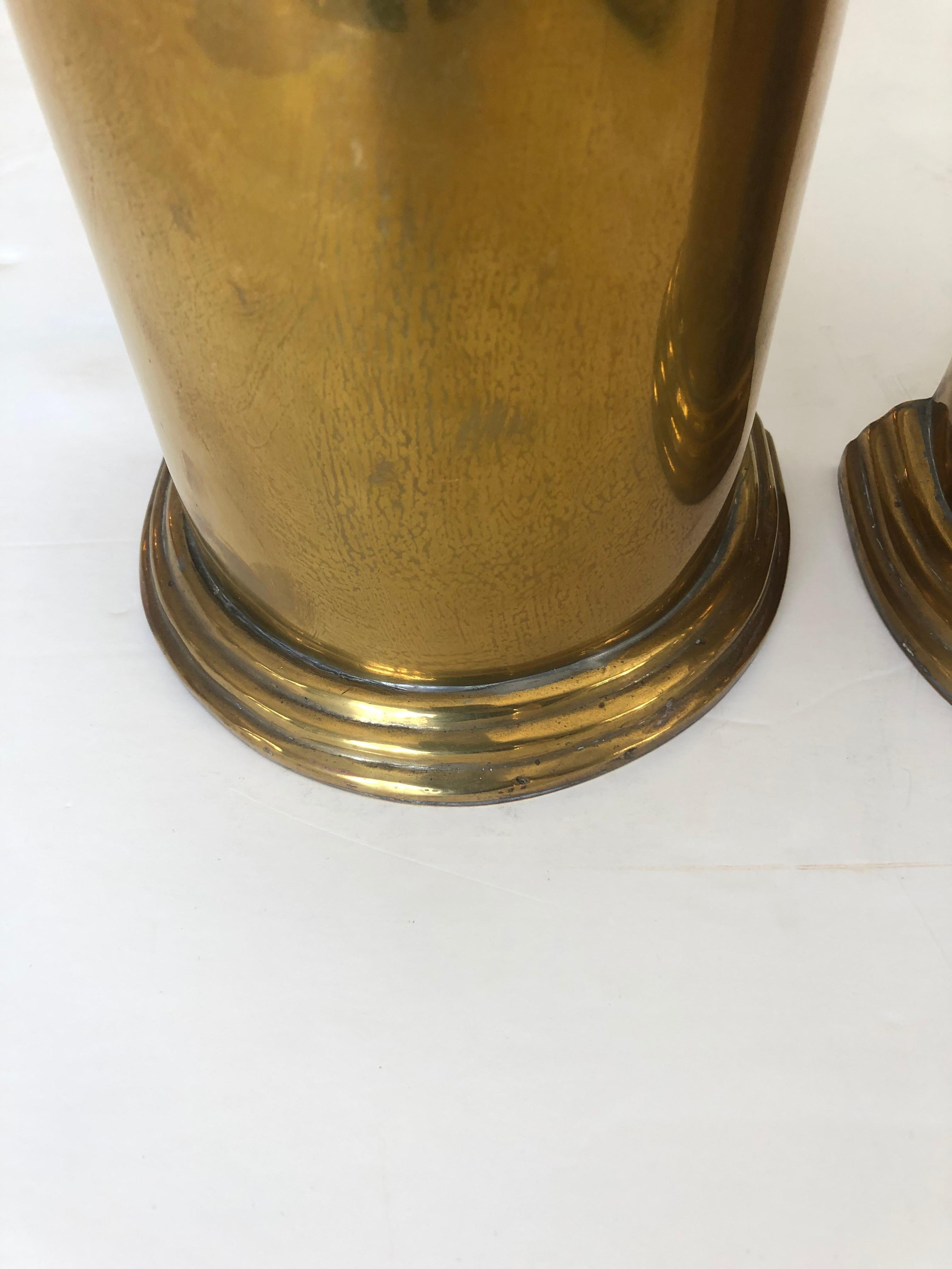 Handsome Pair of Antique English Cast Brass and Copper Bookends For Sale 5