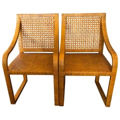 Handsome Pair of Beachy Chic Rattan Armchairs