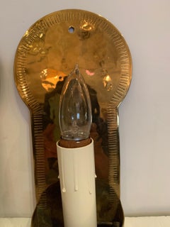 Handsome Pair of Brass Sconces