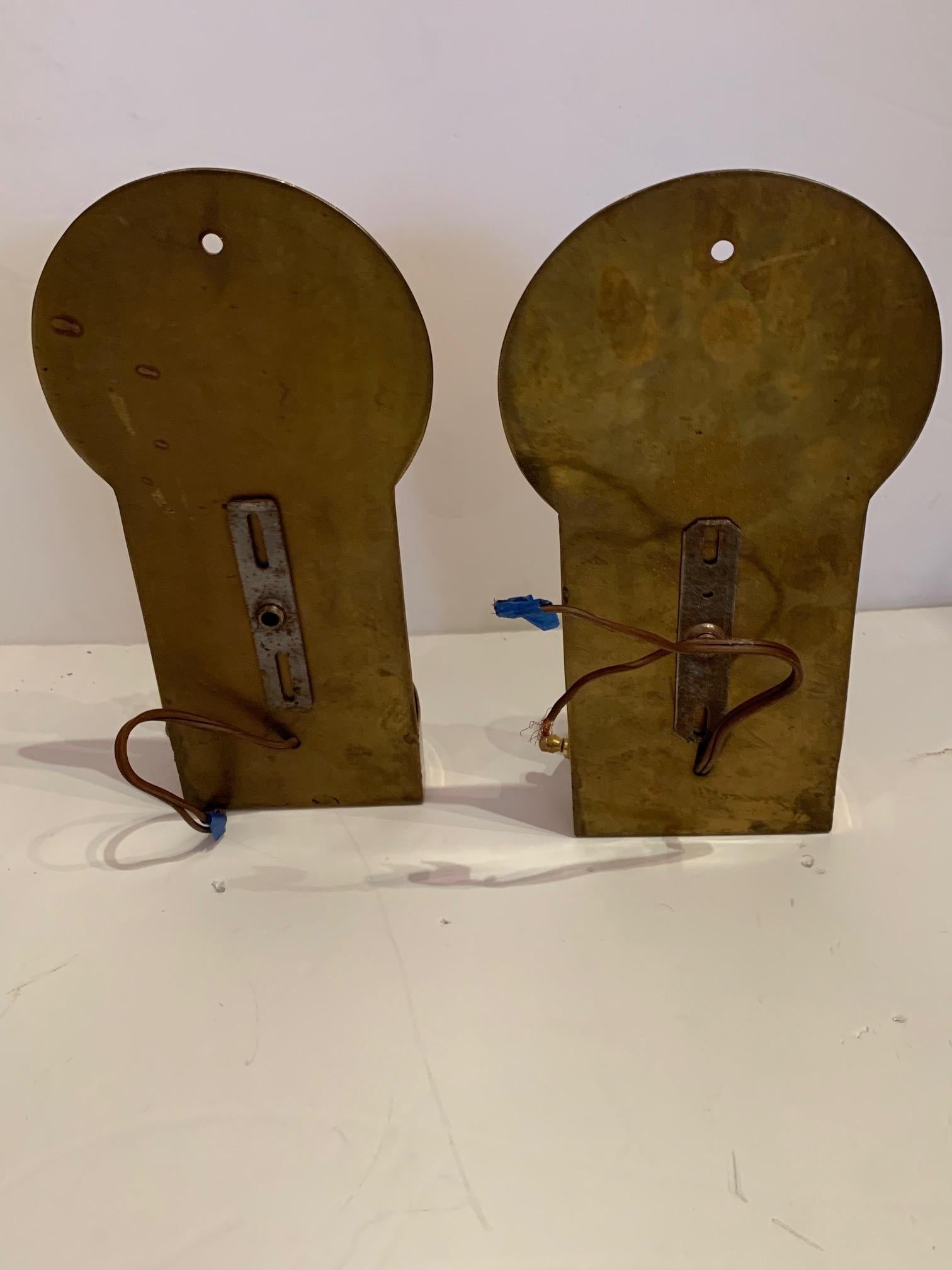 Handsome Pair of Brass Sconces 3