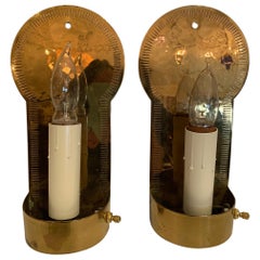 Handsome Pair of Brass Sconces