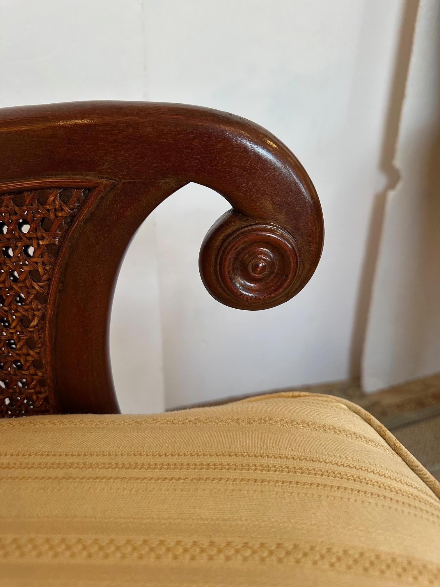 Handsome Pair of Double Caned Hickory Chair Regency Style Chairs by Mark Hampton For Sale 1