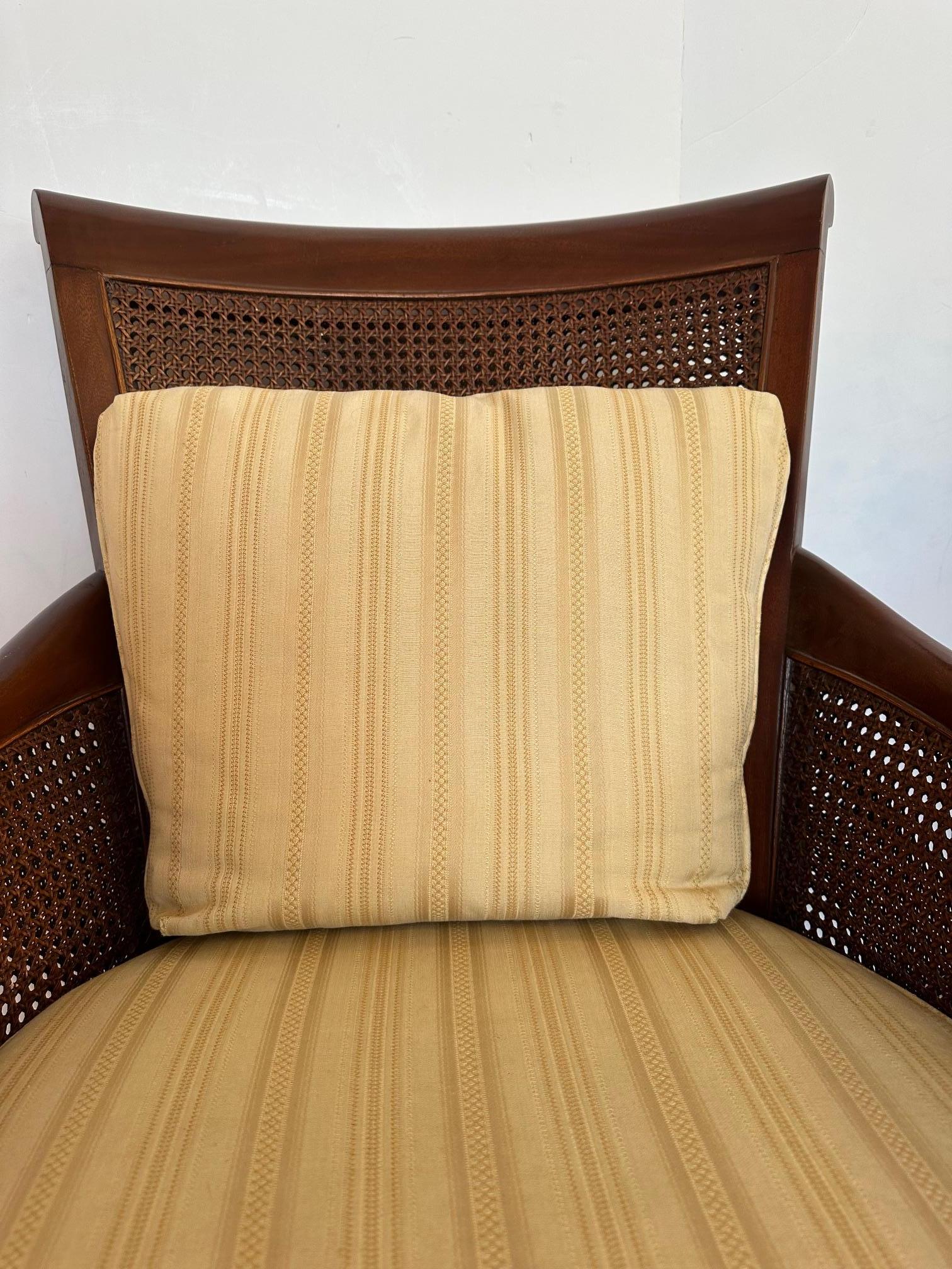 Handsome Pair of Double Caned Hickory Chair Regency Style Chairs by Mark Hampton For Sale 2