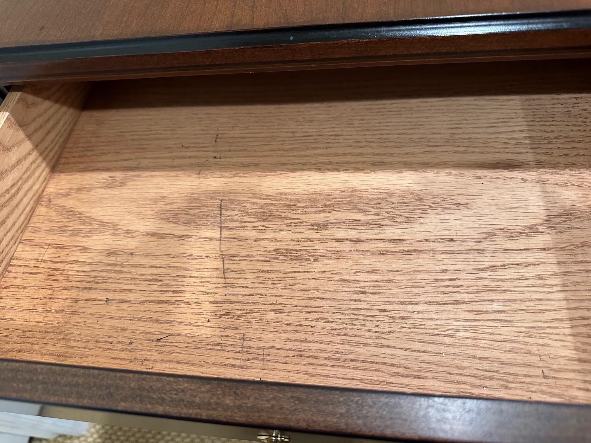 Handsome Pair of Glossy Dark Wood End Table with Ebony Accents For Sale 6