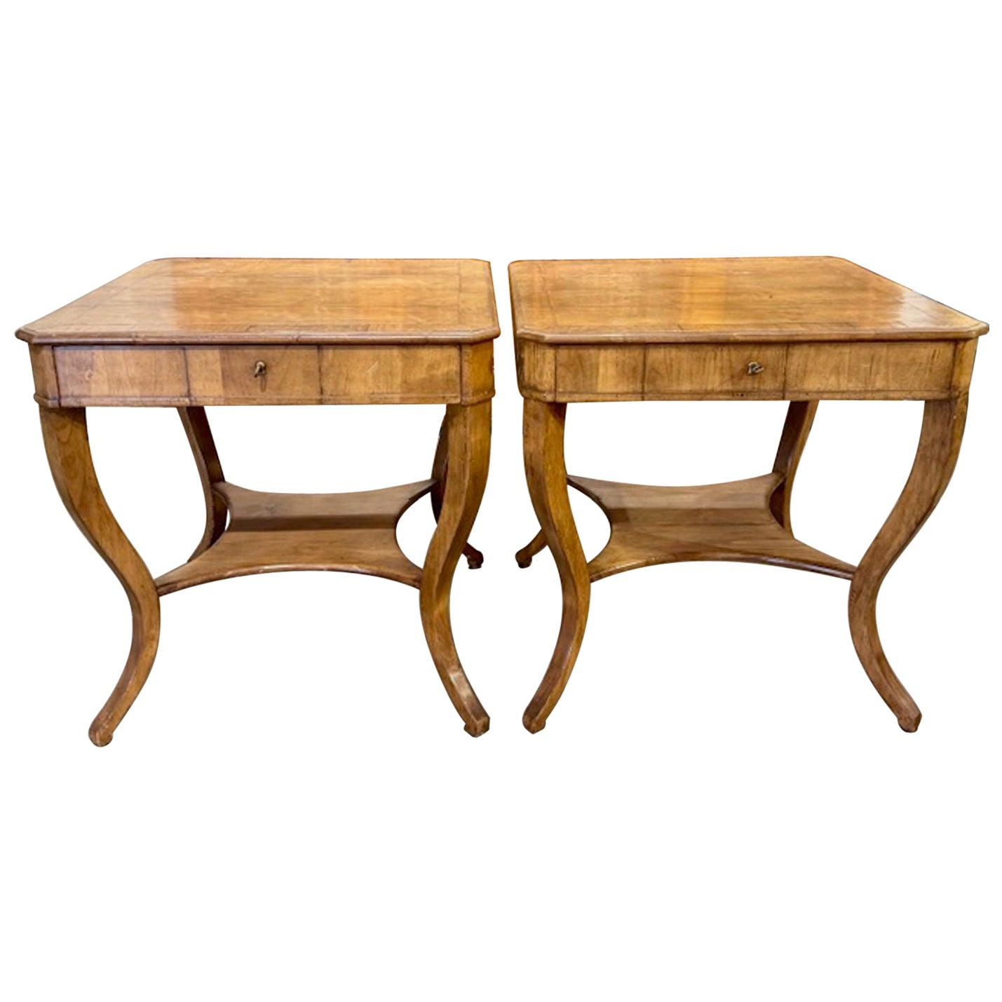 Handsome Pair of Italian Side Tables For Sale