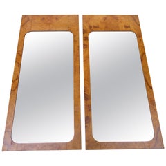 Handsome Pair of Lane Burl Mirrors Mid-Century Modern