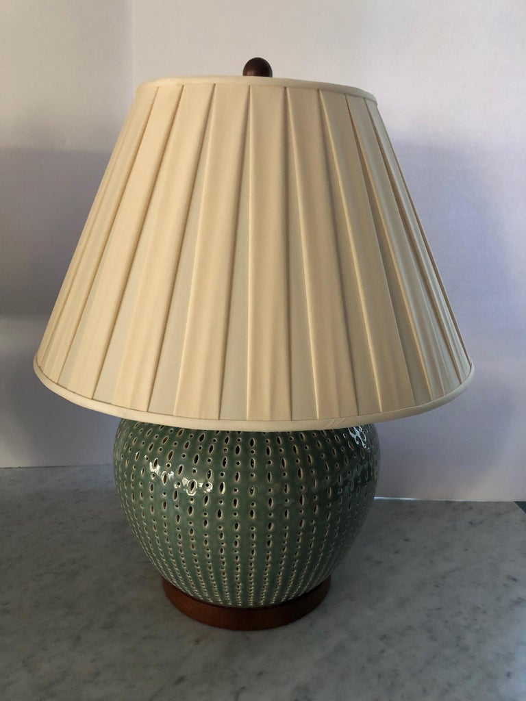 Handsome Pair of Ralph Lauren Ceramic Perforated Table Lamps at 1stDibs