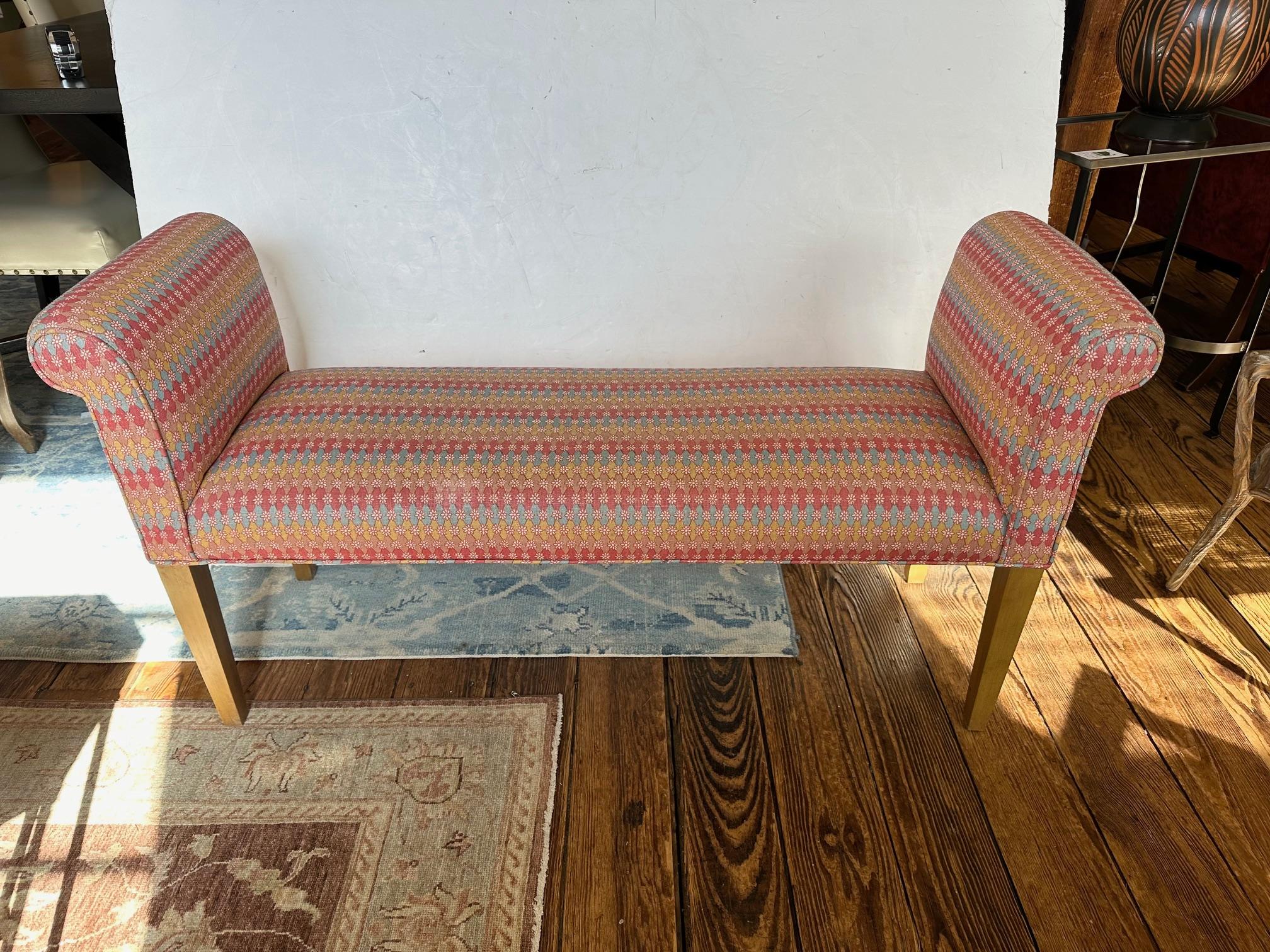 Upholstery Handsome Pair of Upholstered Benches For Sale