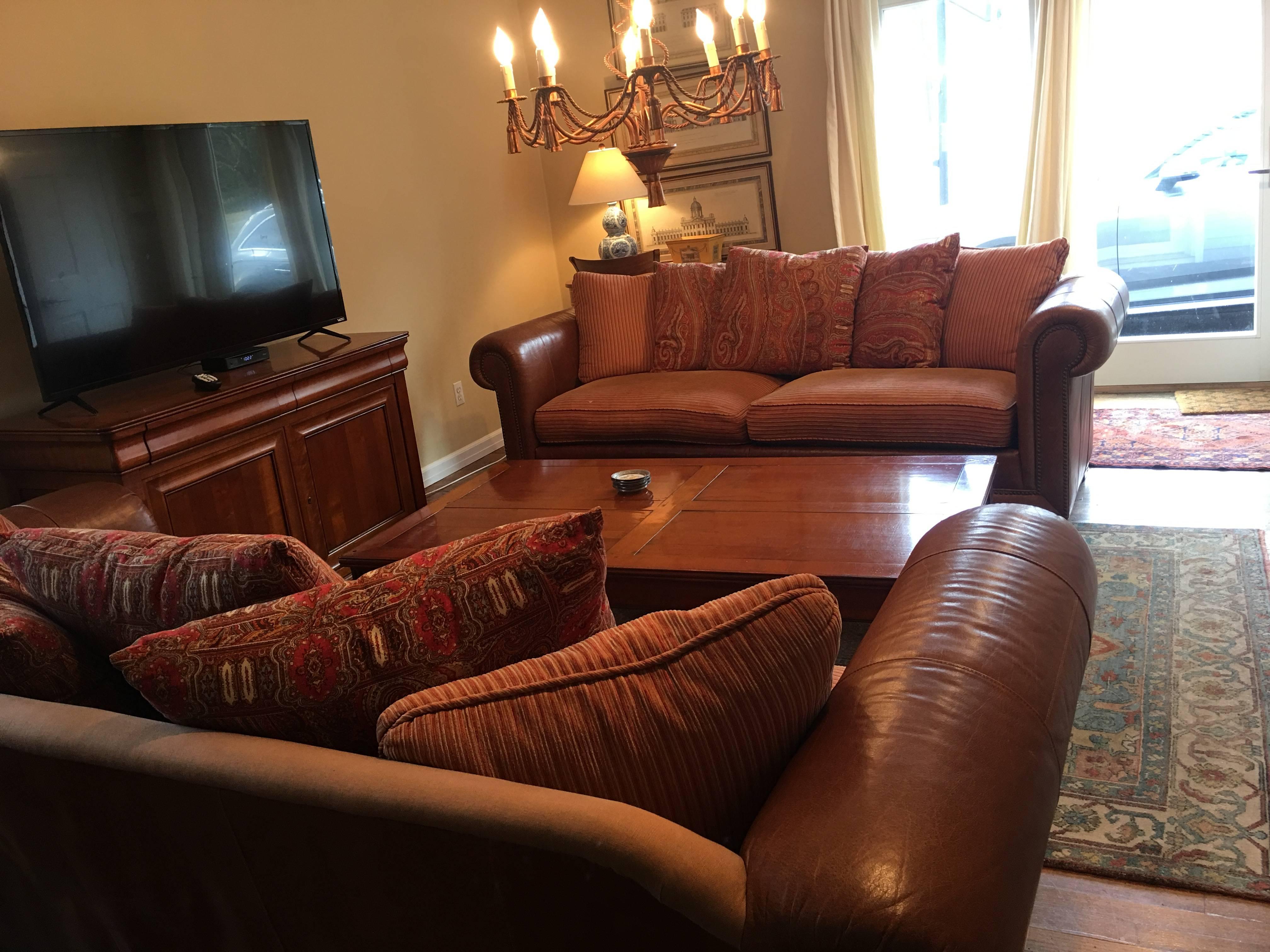 American Handsome Pair of Well Loved Ralph Lauren Comfy Sofas