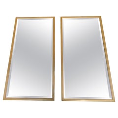 Handsome Pair Scene 2 Oak and Macassar Ebony Mirrors Mid-Century Modern