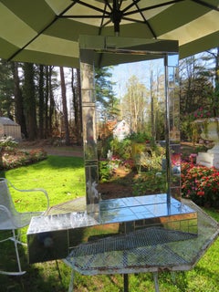 Handsome Paul Evans Cityscape Mirror and Console Chrome Mid-Century Modern